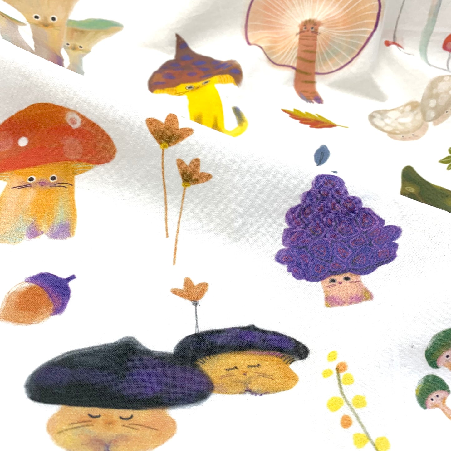 Mushroom Cat Tea Towel