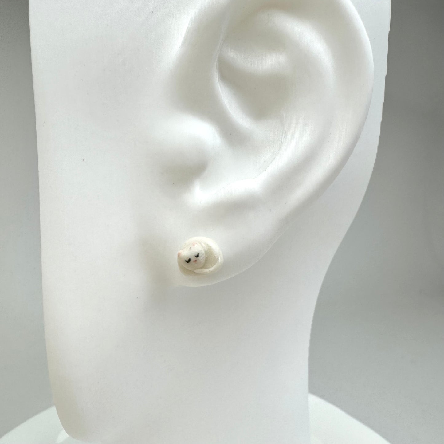 Sleeping Cat Stud Earrings