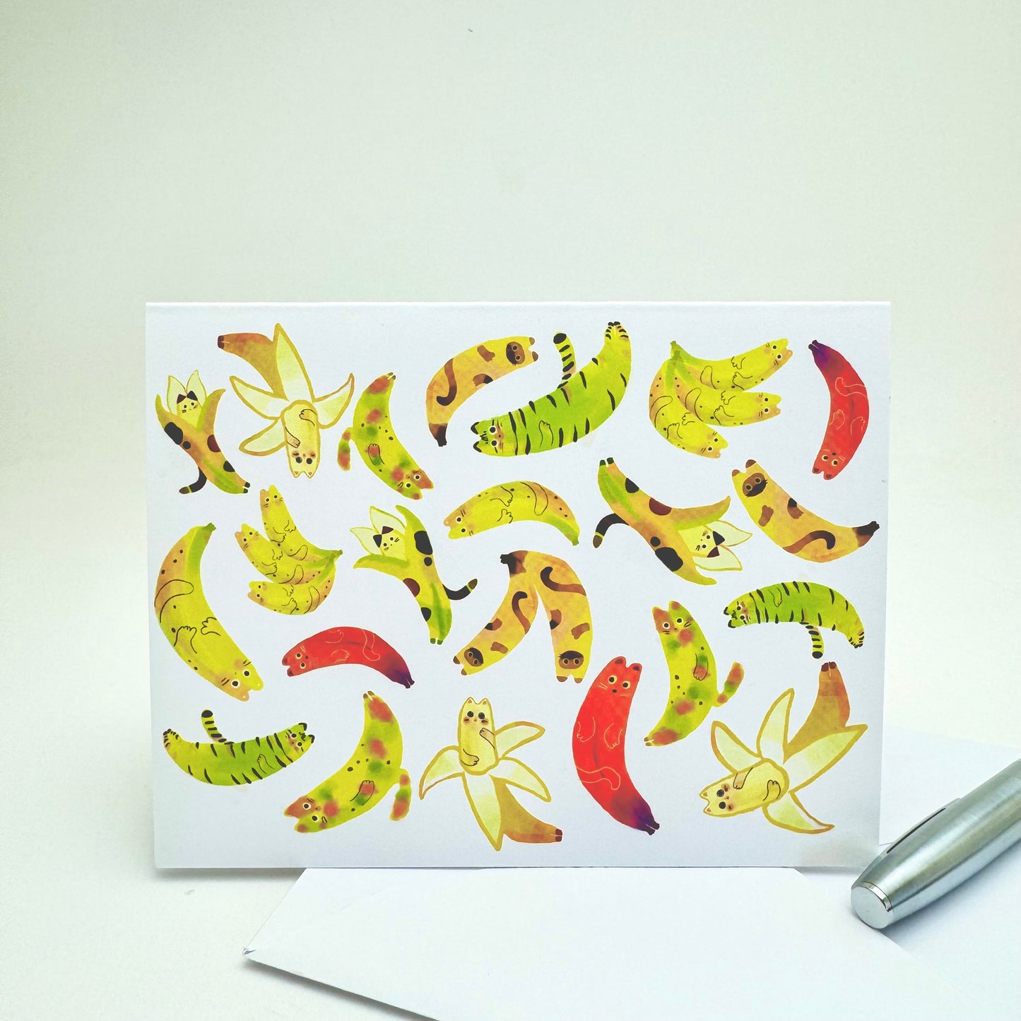 Banana Cat Greeting Card