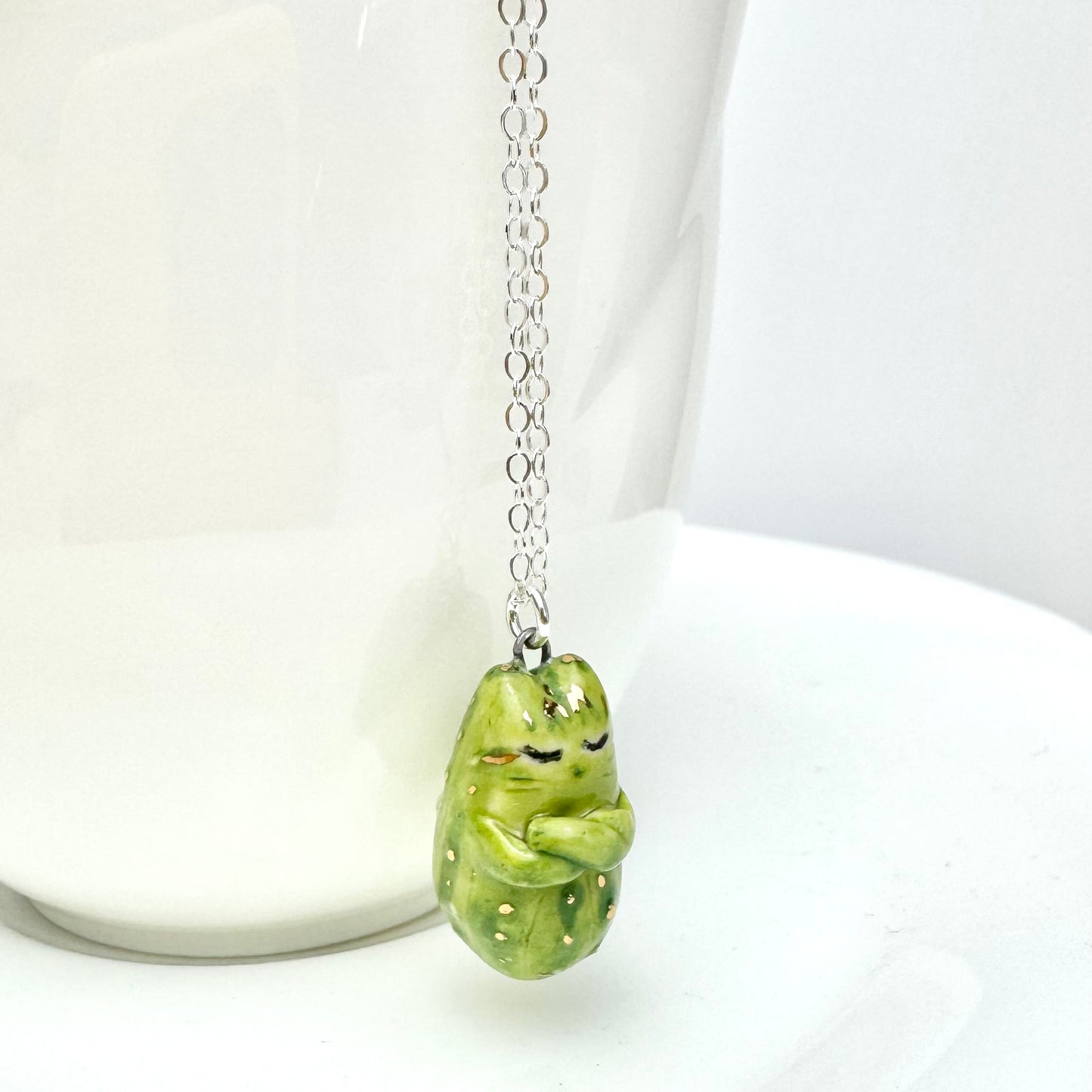 Pickle Cat Necklace