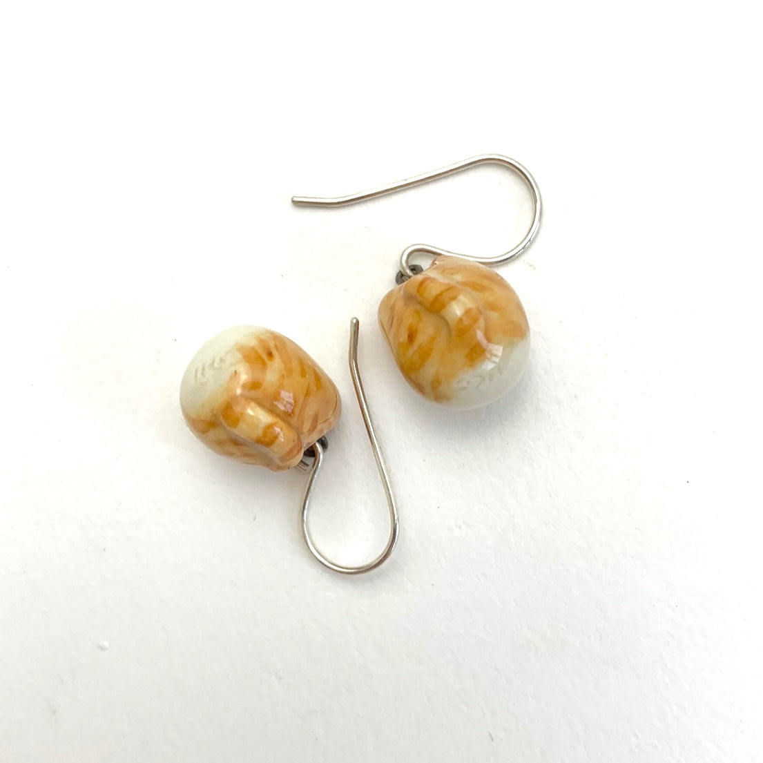 Orange Tabby Cat Dangle Earrings