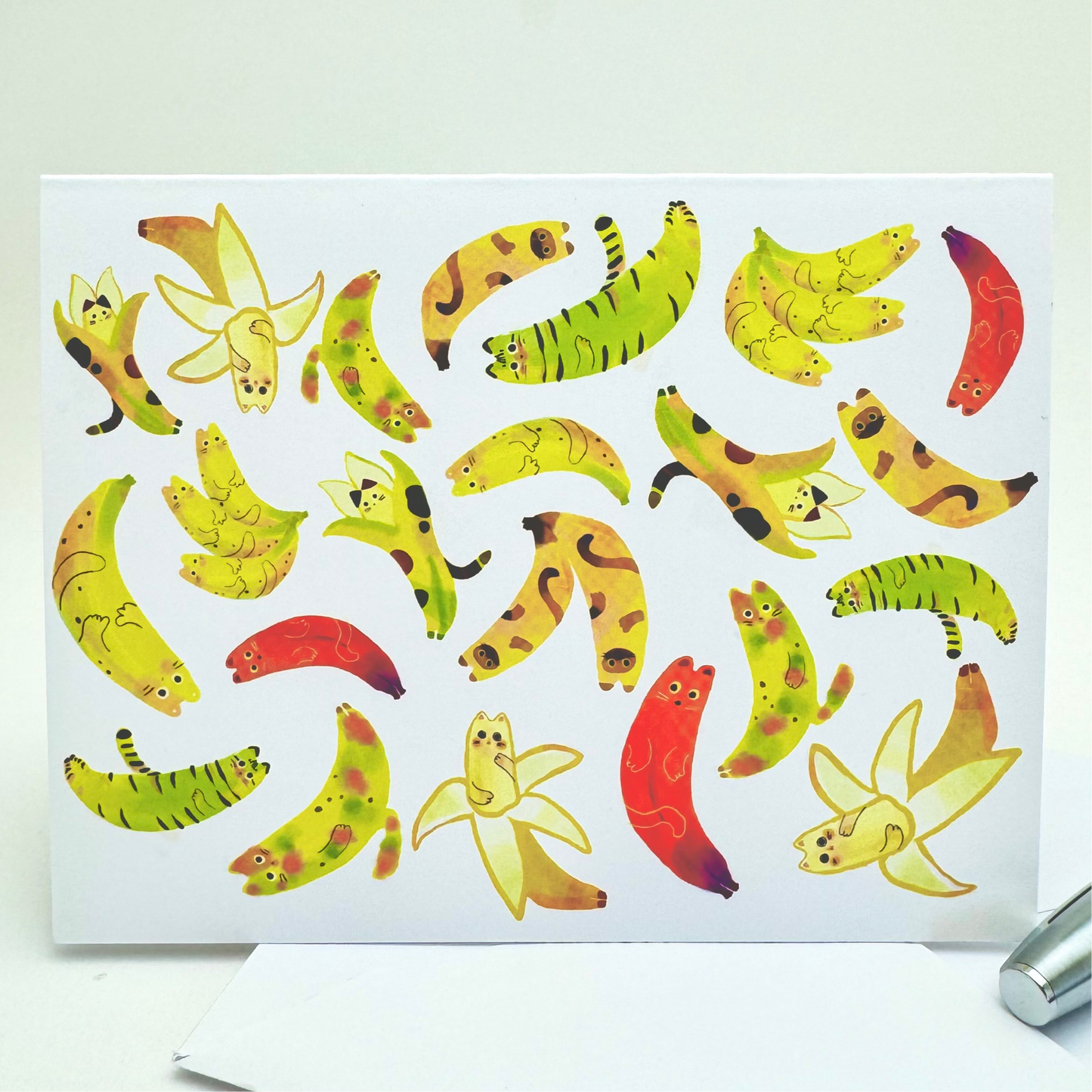 Banana Cat Greeting Card