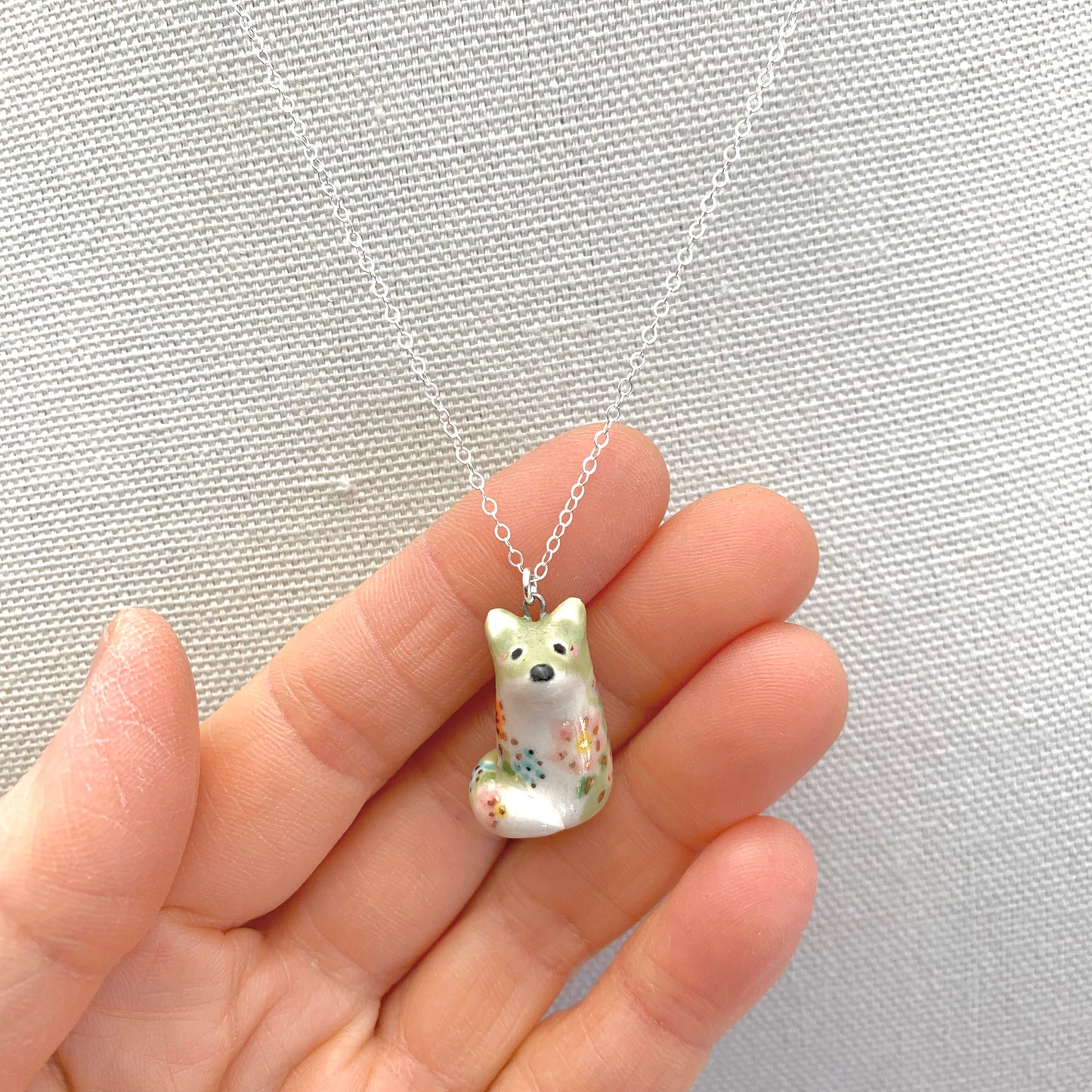 Flower Fox Necklace