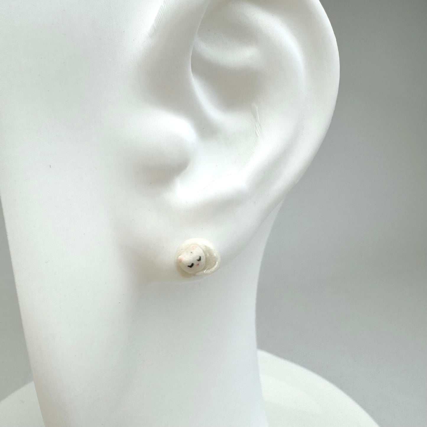 Sleeping Cat Stud Earrings
