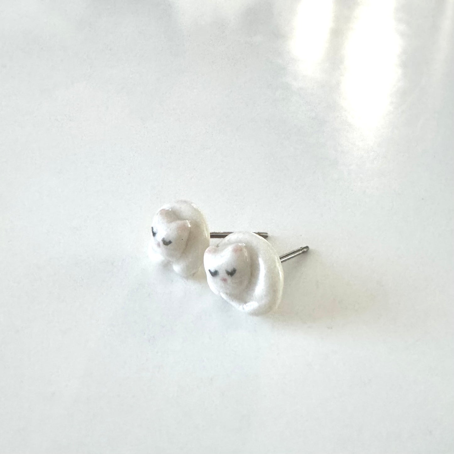 Sleeping Cat Stud Earrings