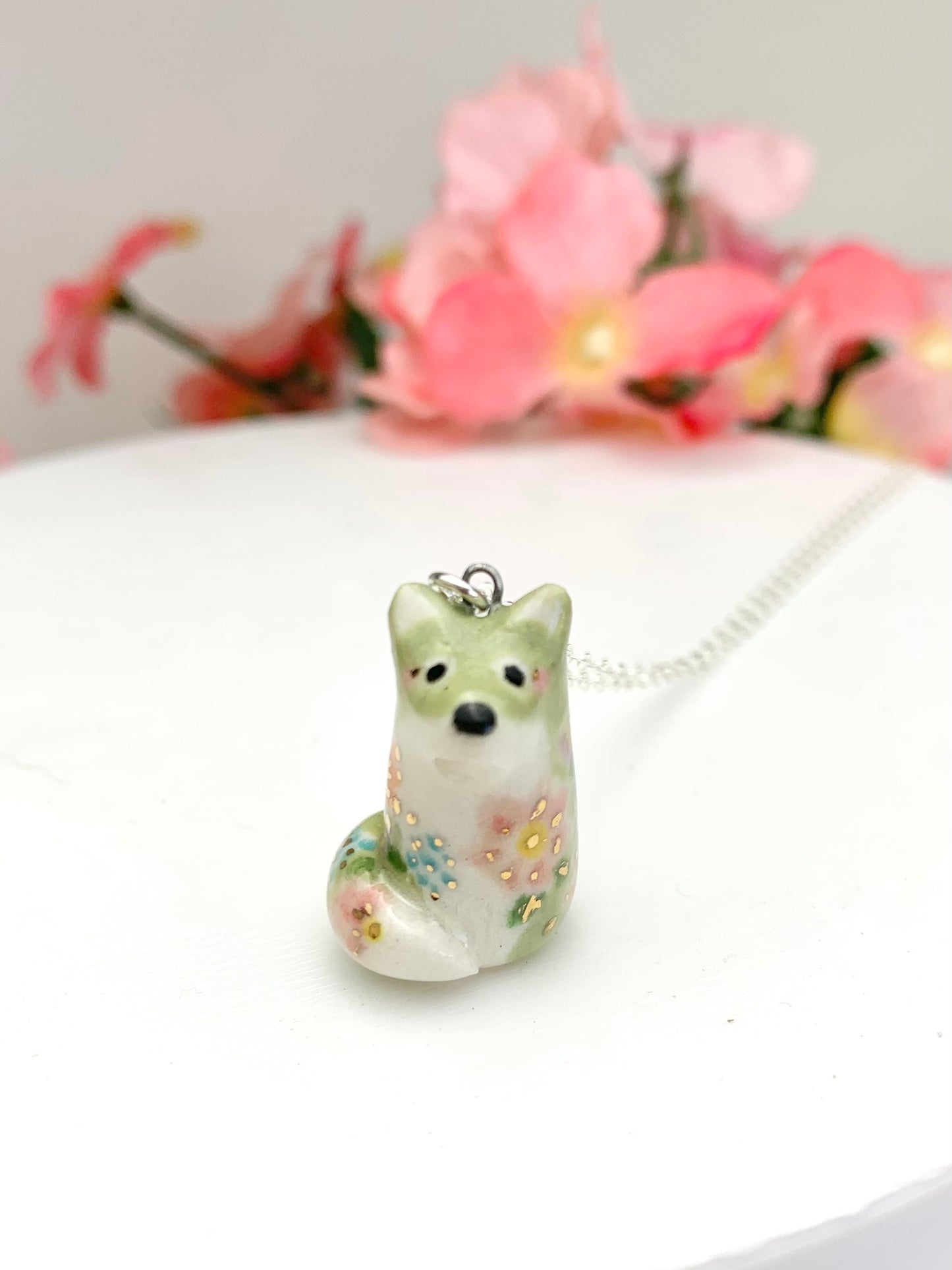 Flower Fox Necklace