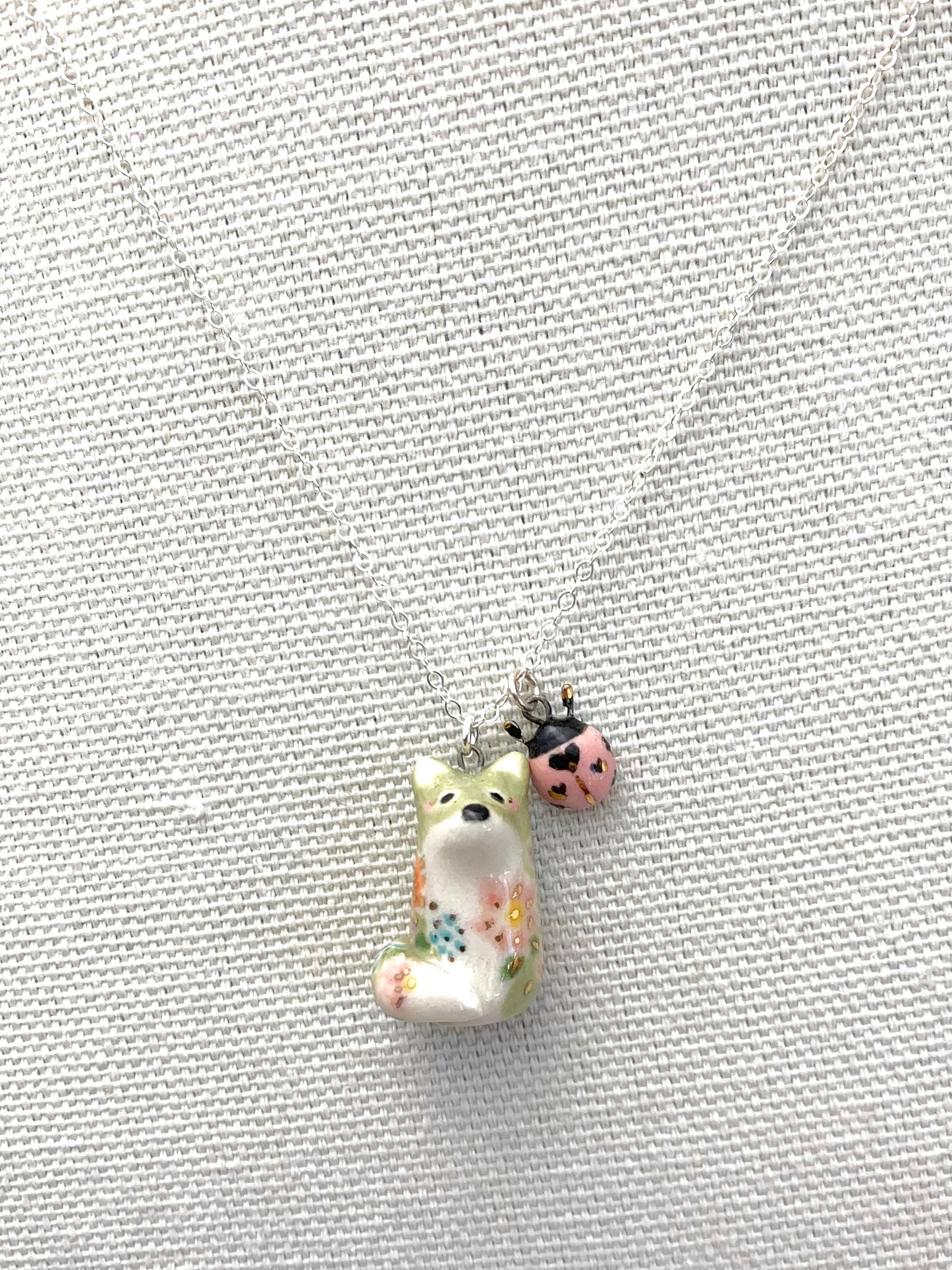 Flower Fox Necklace