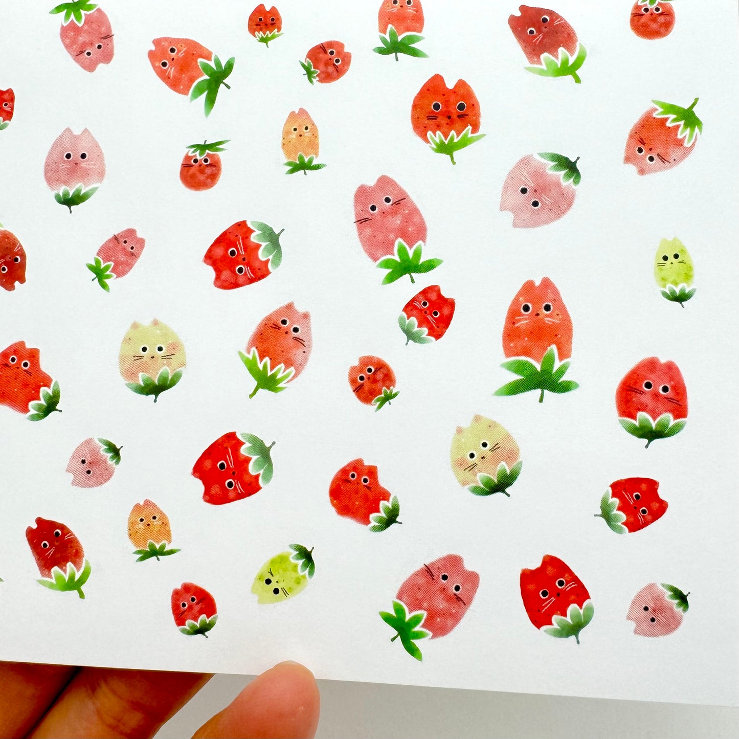 Strawberry Cat Greeting Card