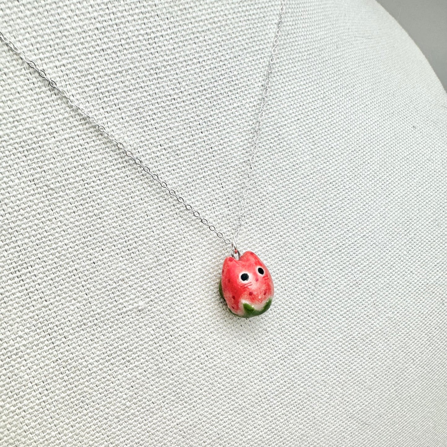 Strawberry Cat Necklace