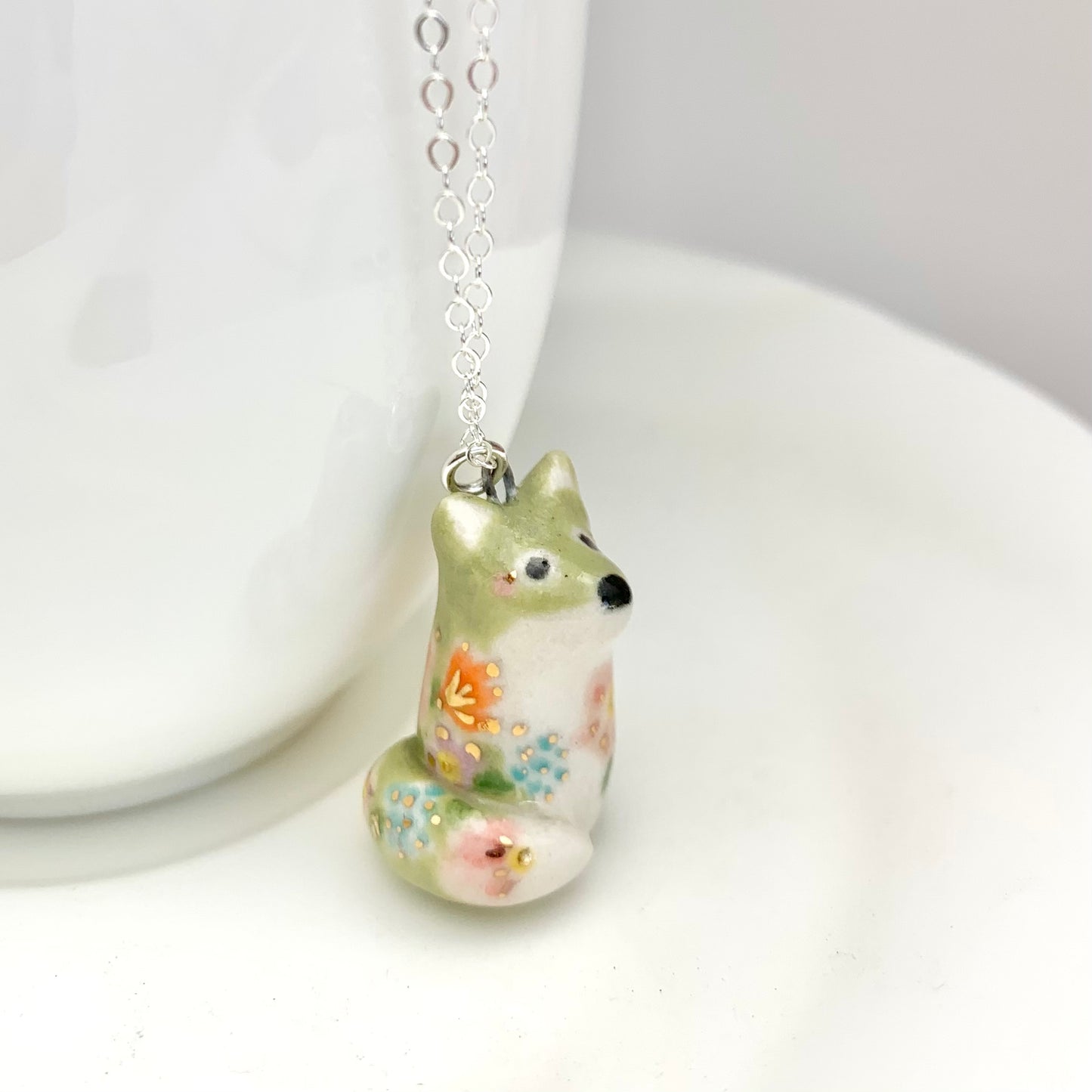 Flower Fox Necklace