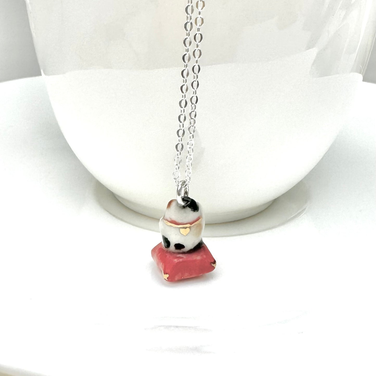 Tiny Maneki Neko Cat Necklace