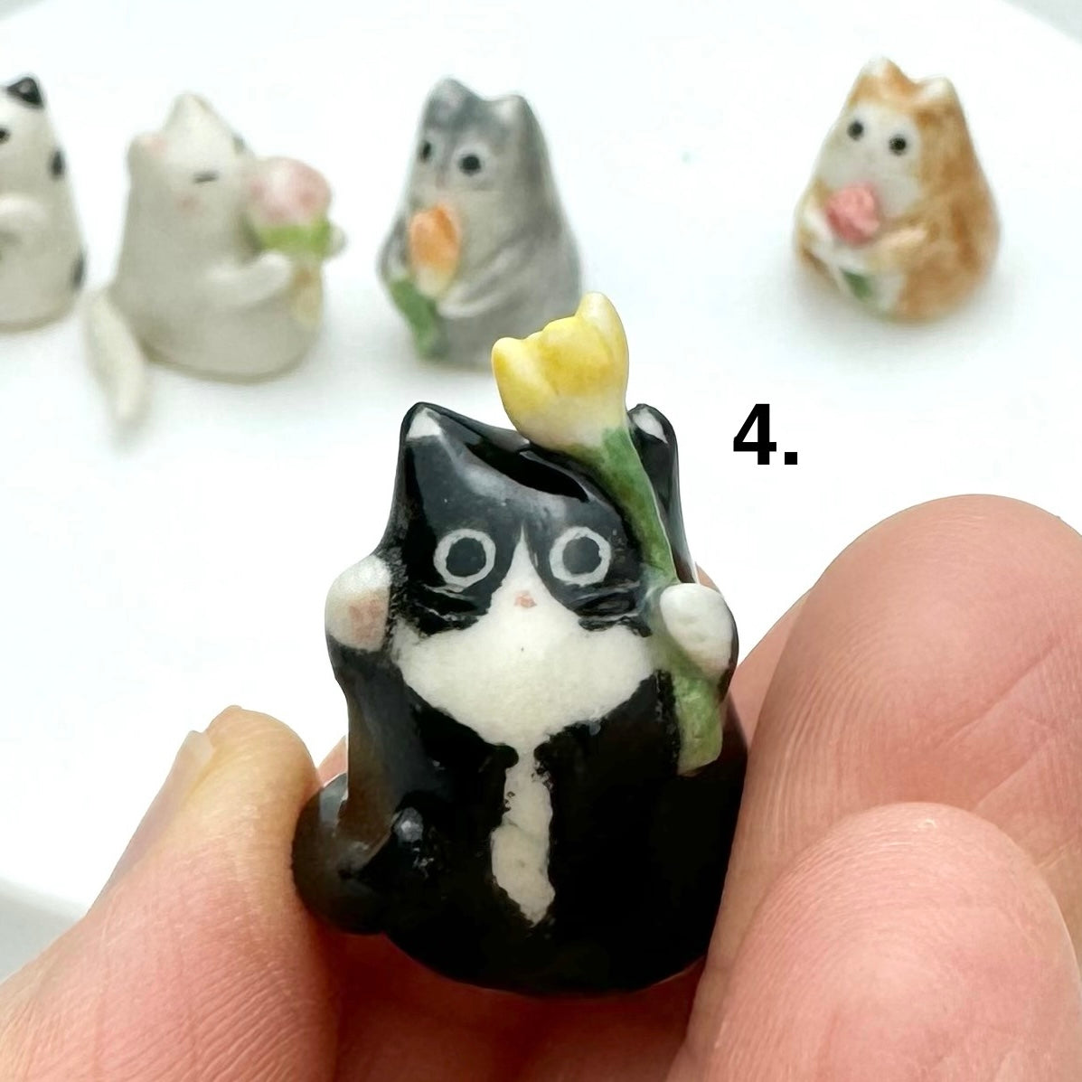 Mini Flower Cat Figurine