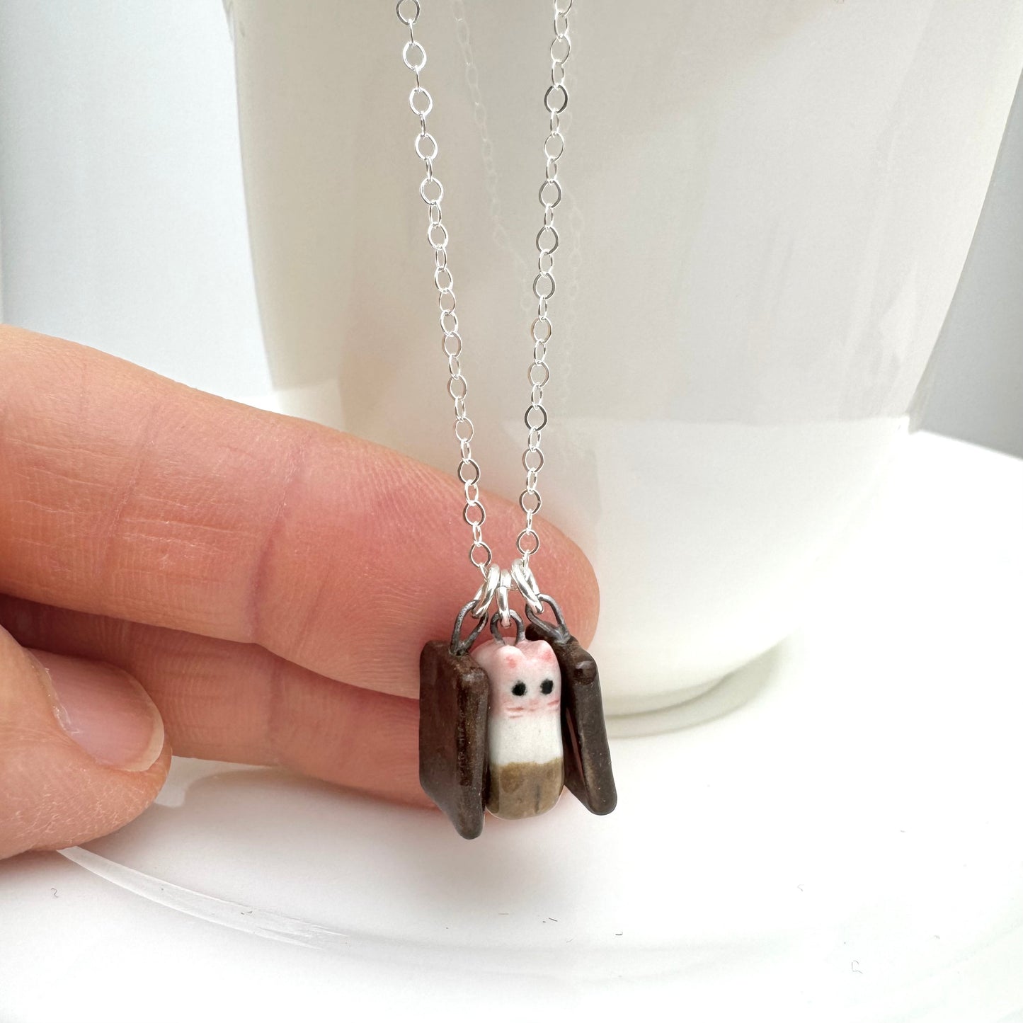 Ice cream Sandwich Cat Necklace