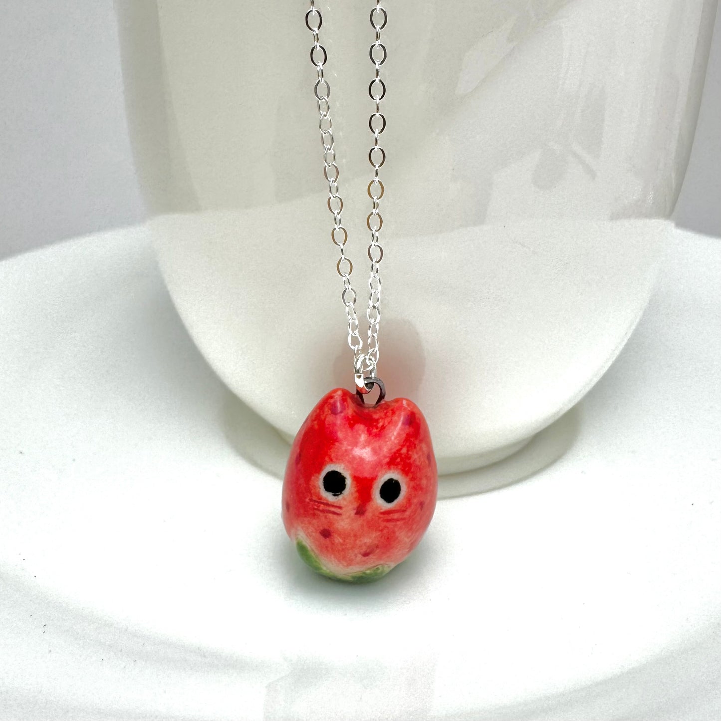 Strawberry Cat Necklace