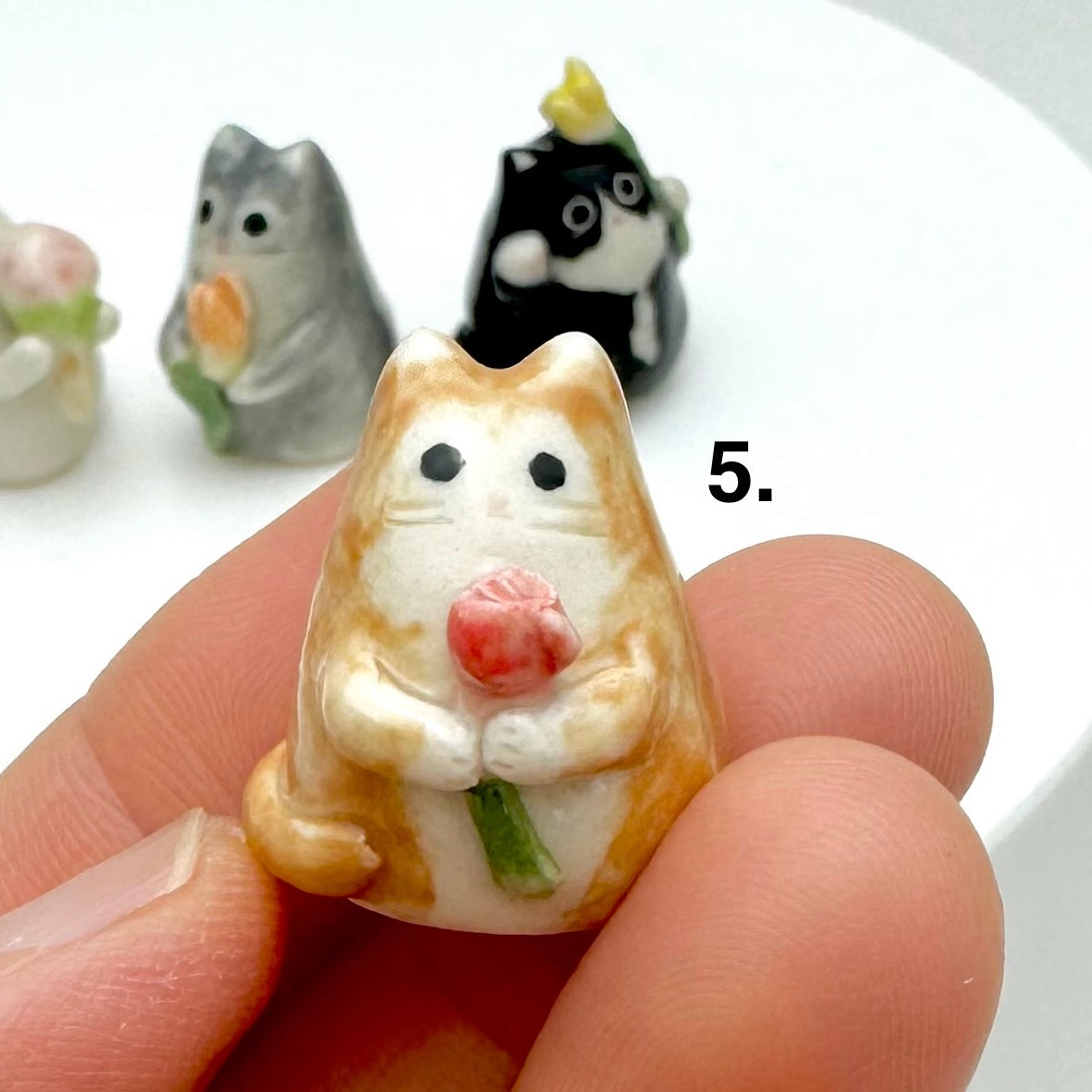Mini Flower Cat Figurine