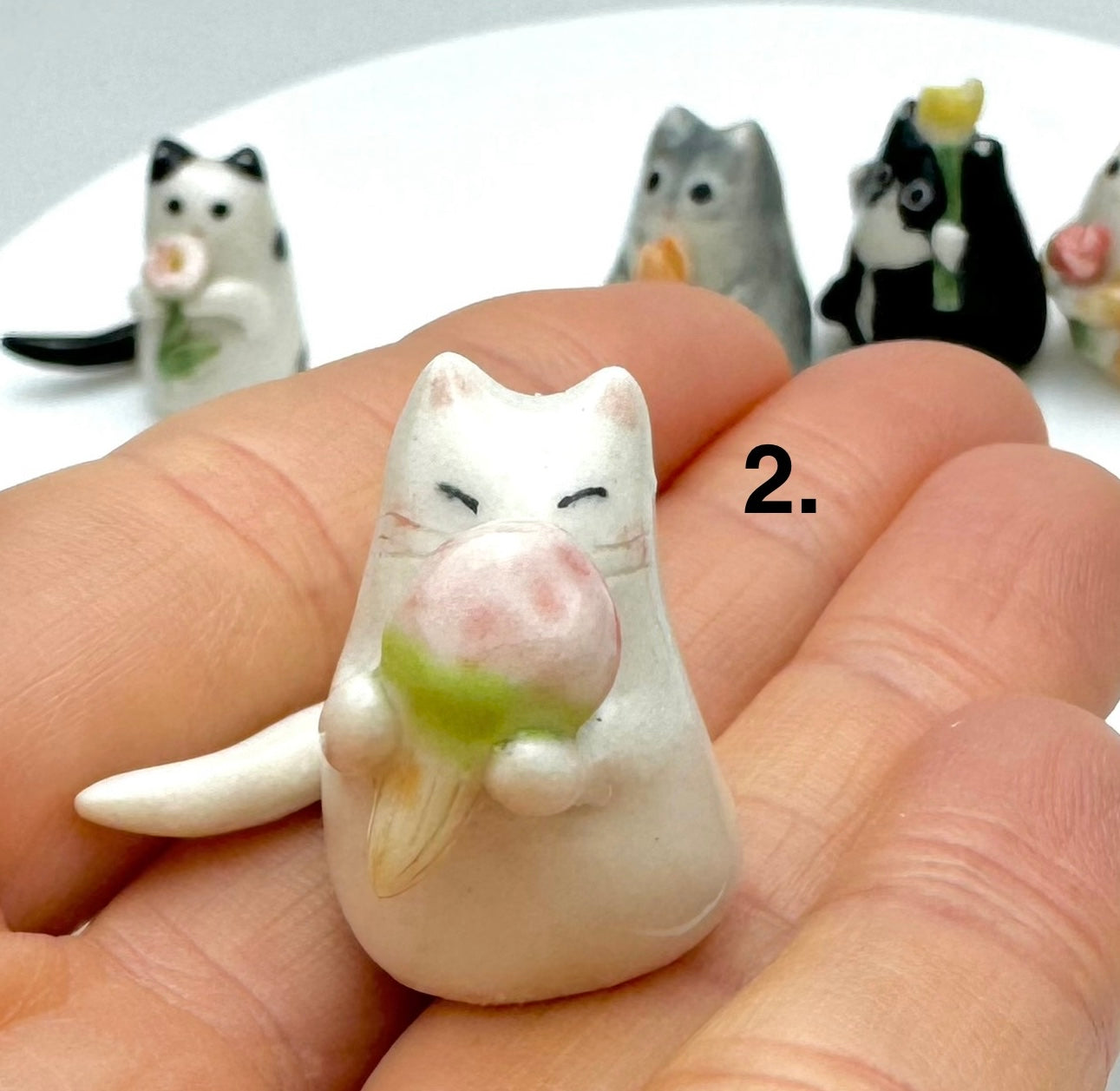 Mini Flower Cat Figurine