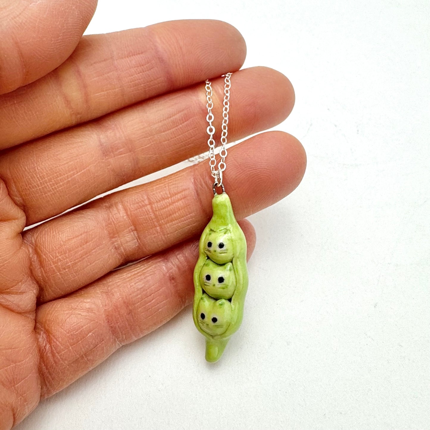 Pea Pod Cat Necklace