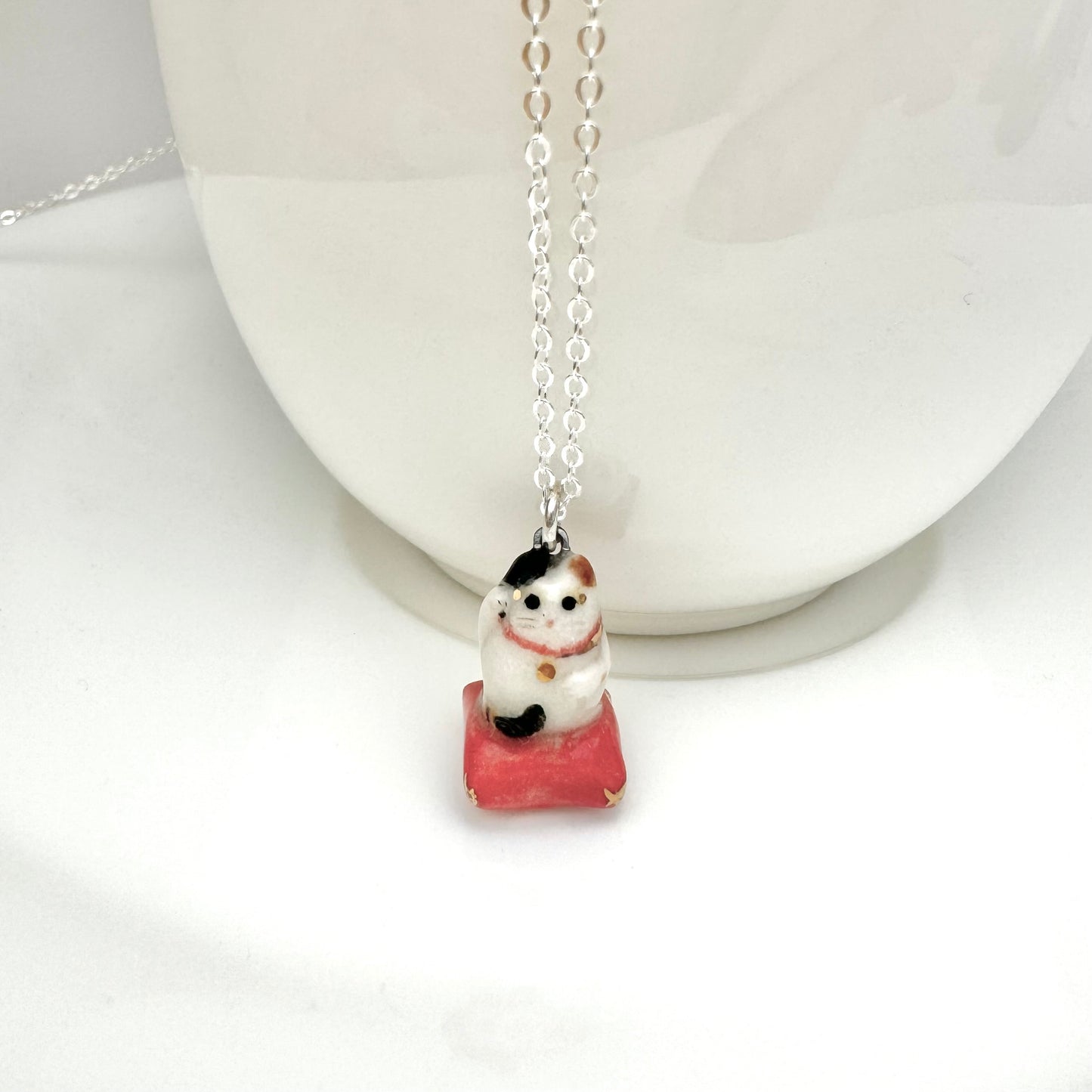 Tiny Maneki Neko Cat Necklace