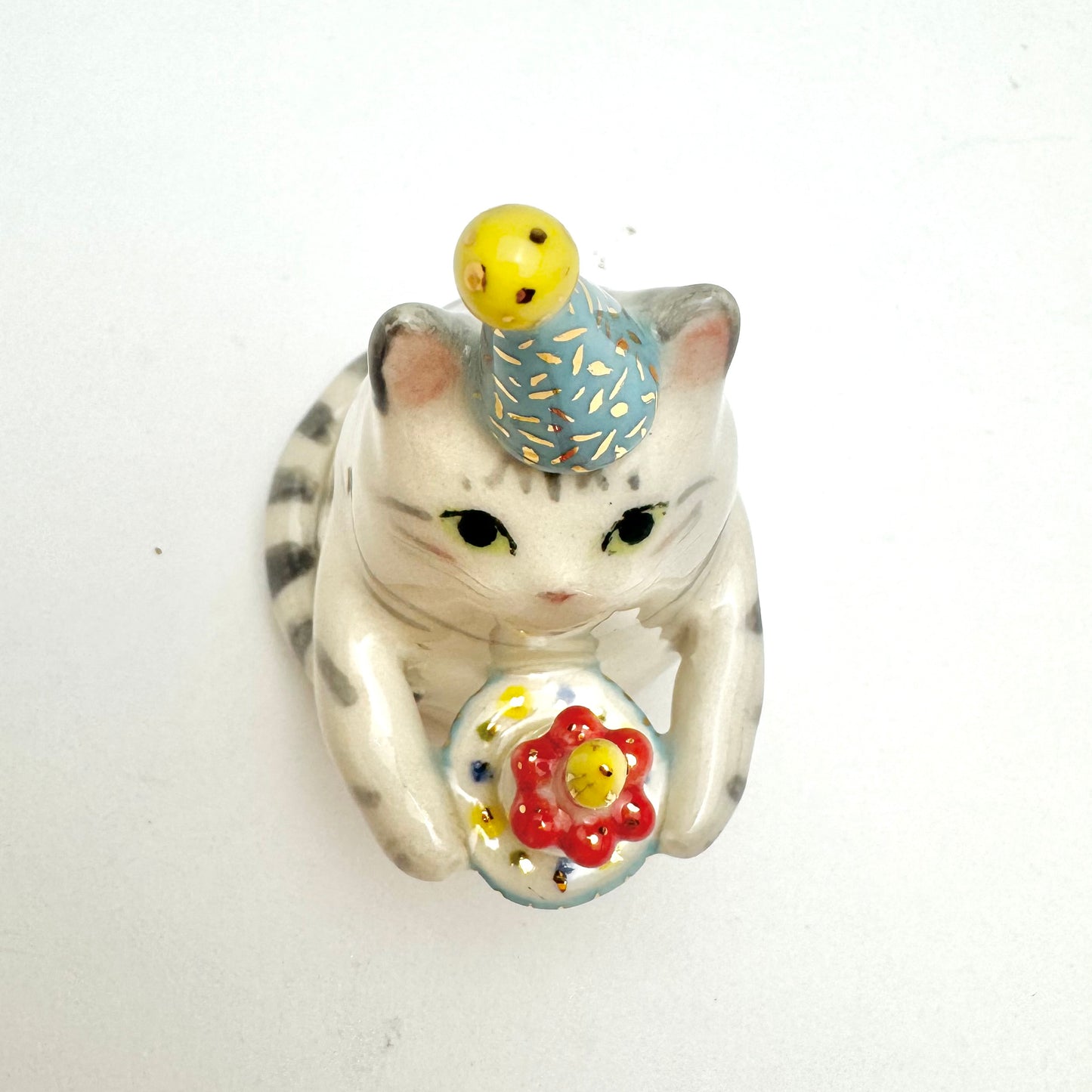 Birthday Cake Cat Figurine