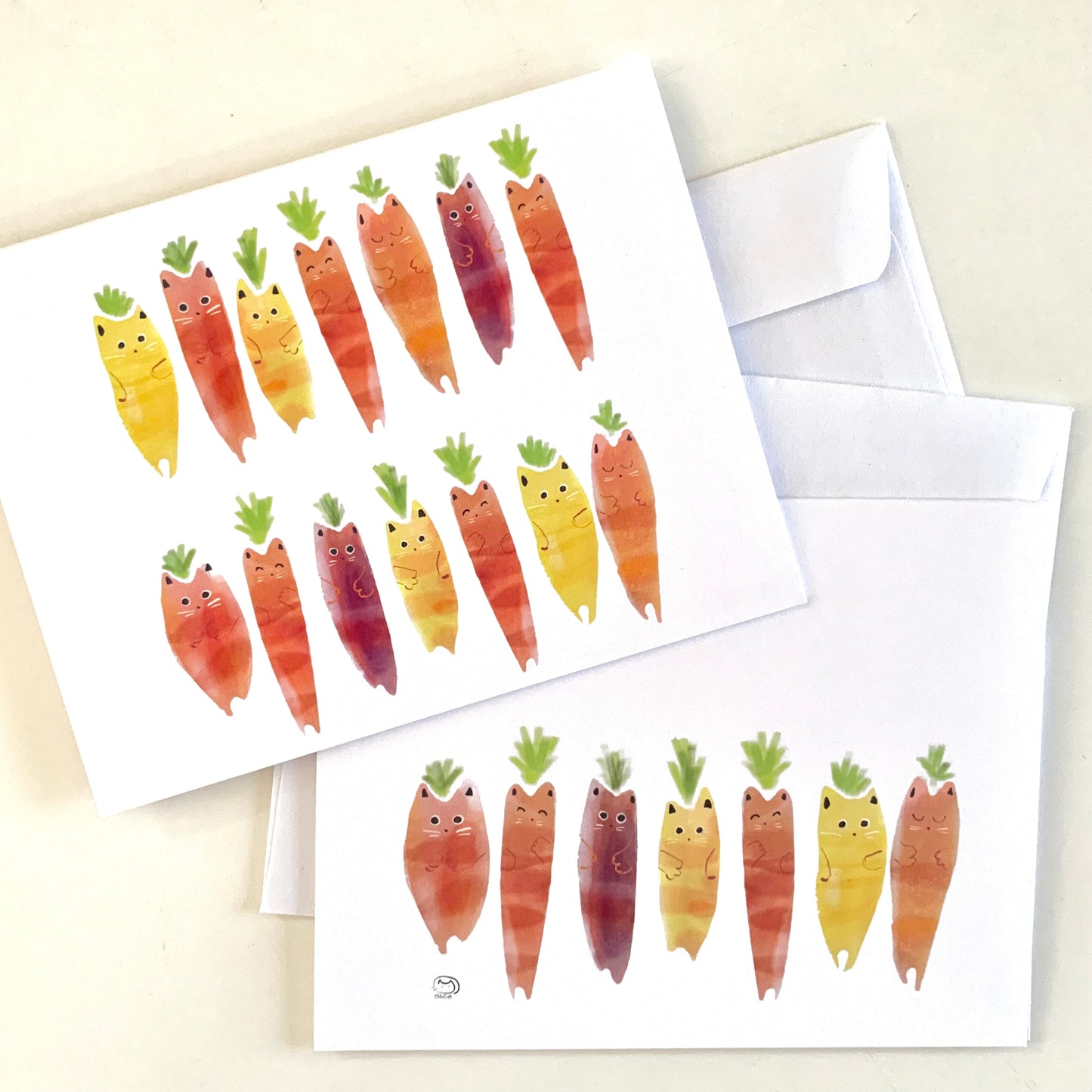 Carrot Cat Greeting Card