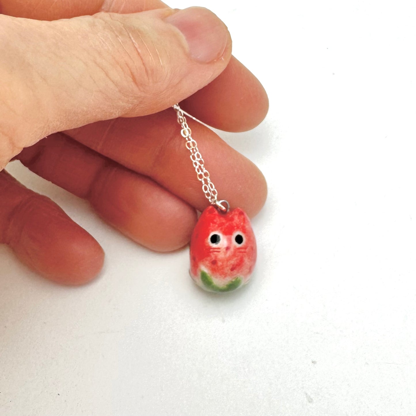 Strawberry Cat Necklace