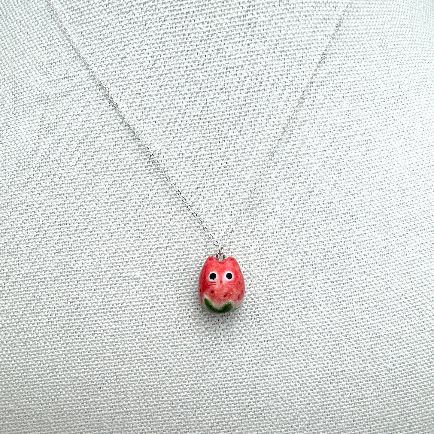 Strawberry Cat Necklace