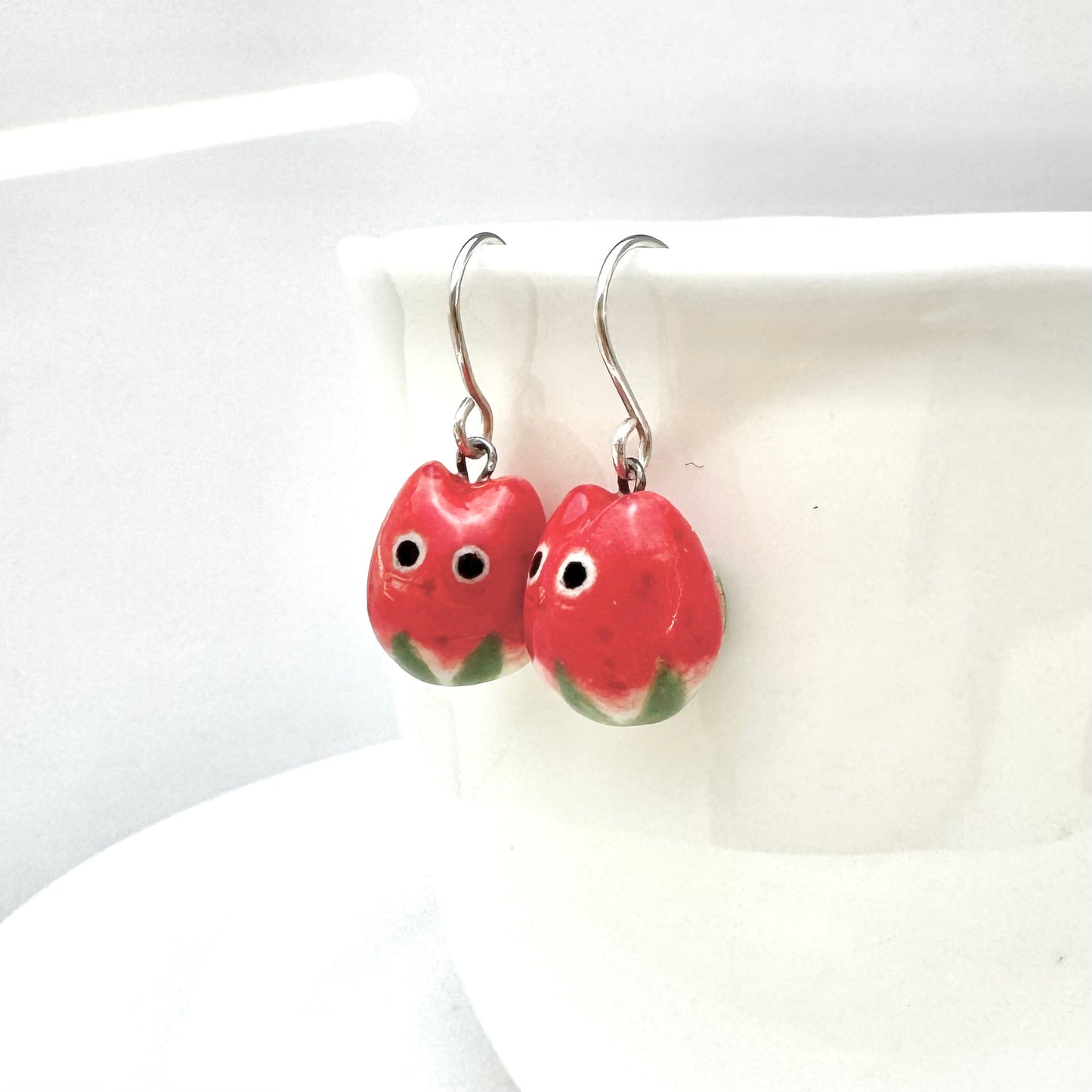 Strawberry Cat Earrings
