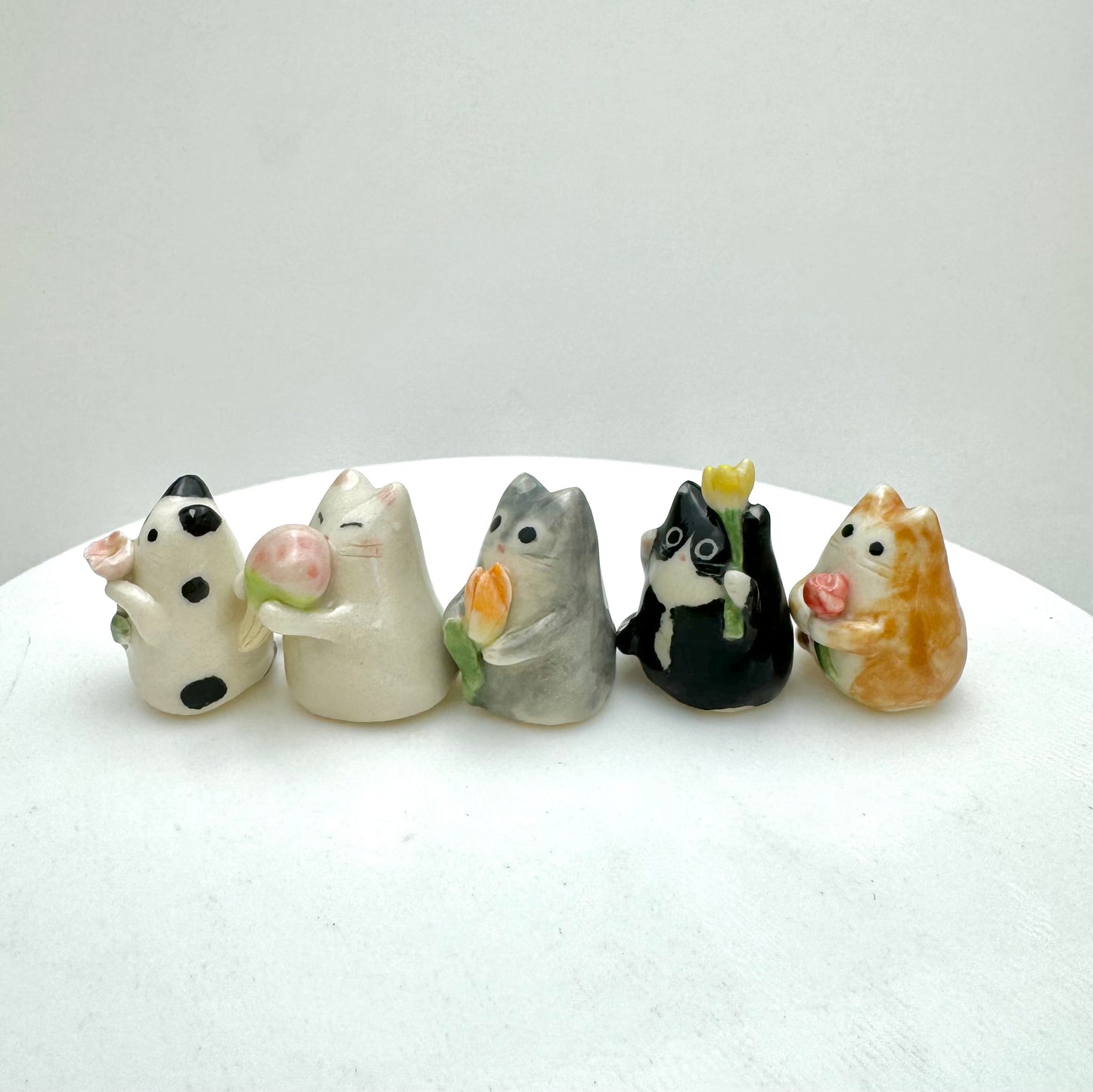 Mini Flower Cat Figurine
