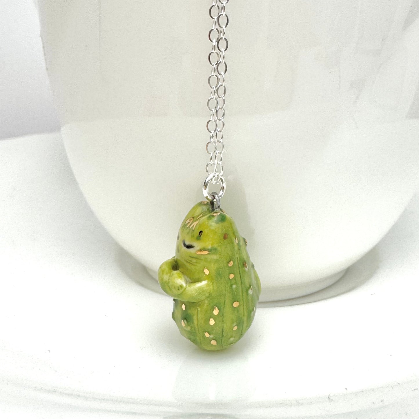 Pickle Cat Necklace