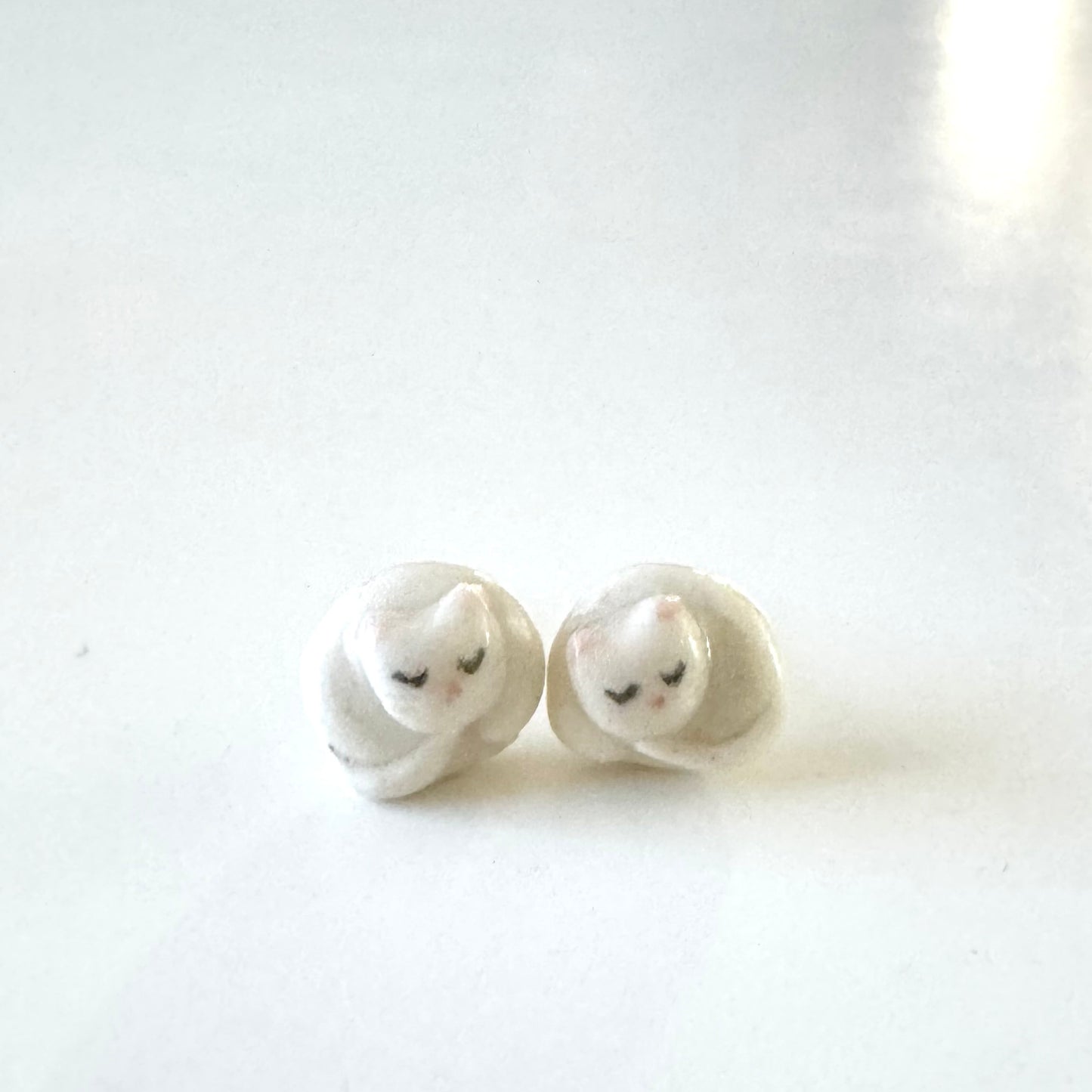 Sleeping Cat Stud Earrings