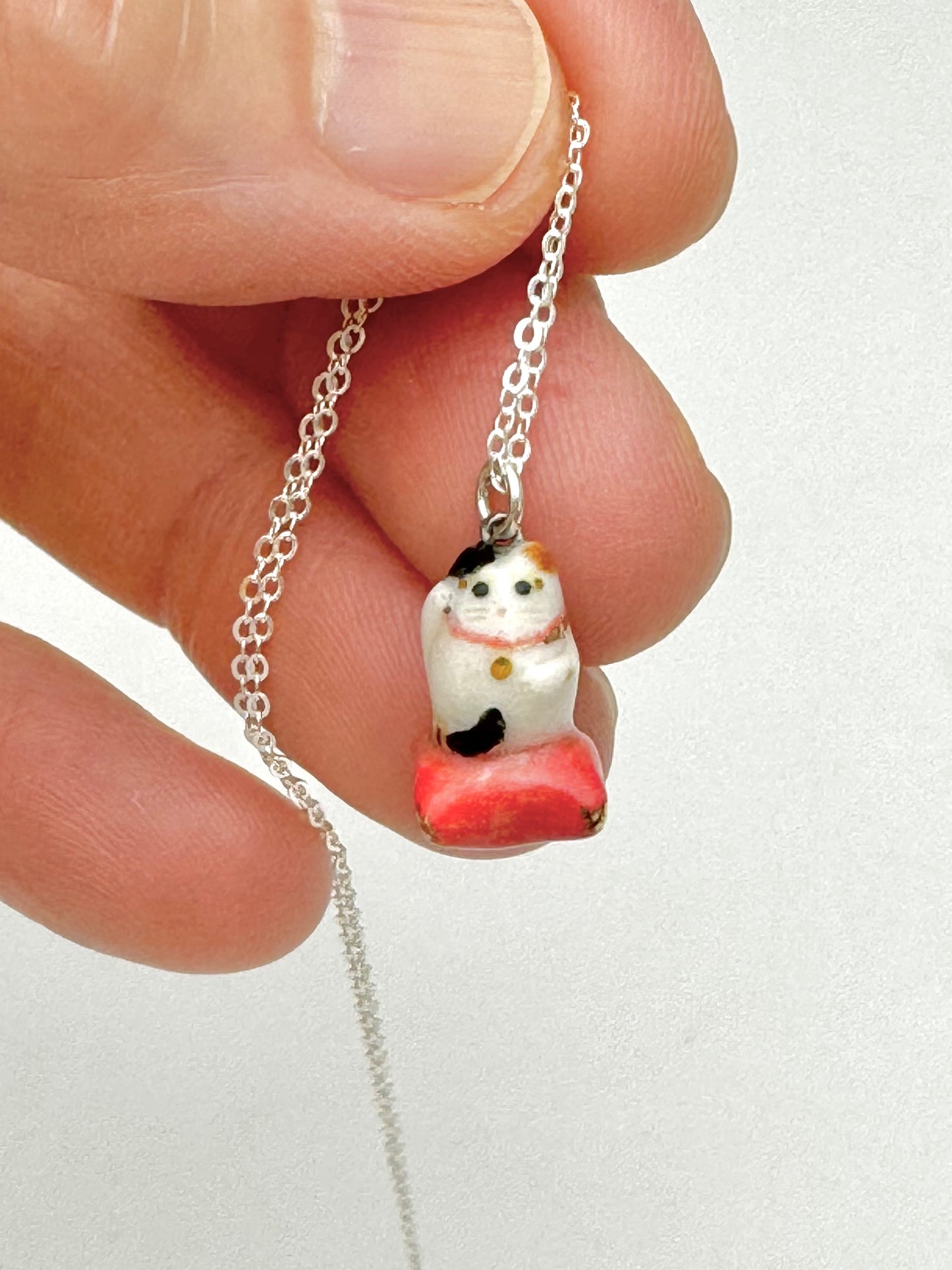 Tiny Maneki Neko Cat Necklace