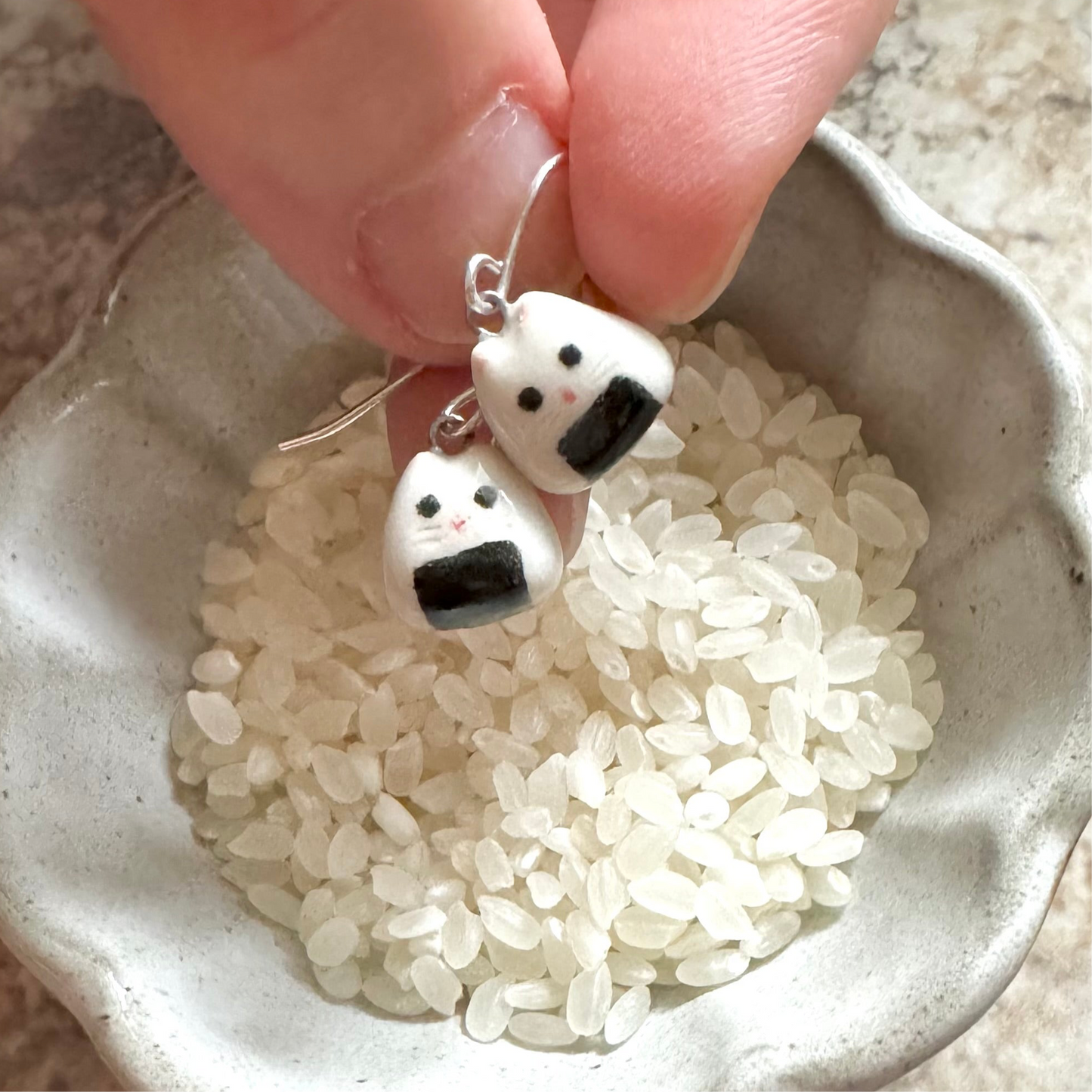 Onigiri Cat Earrings