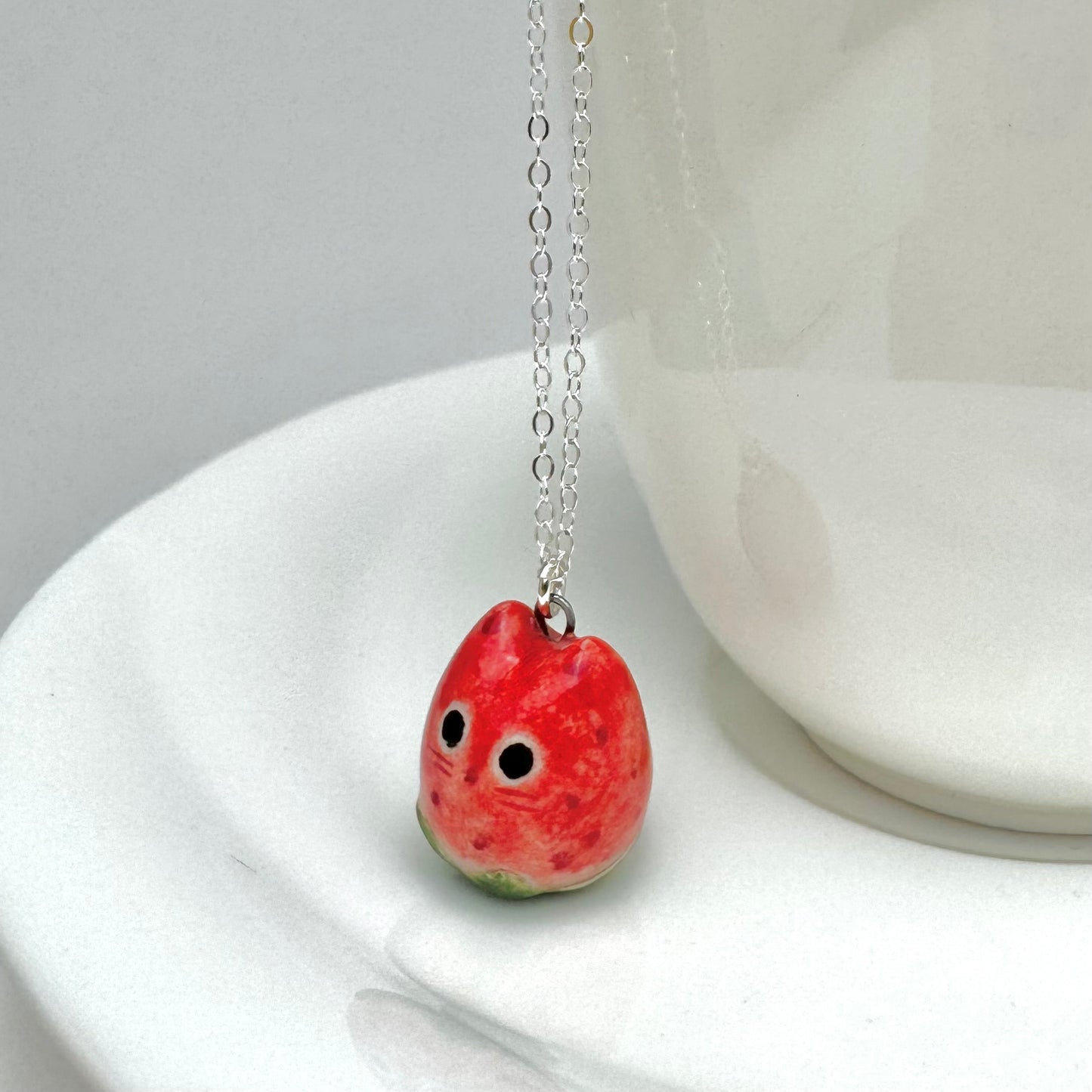Strawberry Cat Necklace