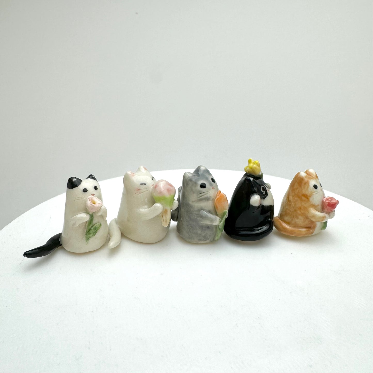Mini Flower Cat Figurine
