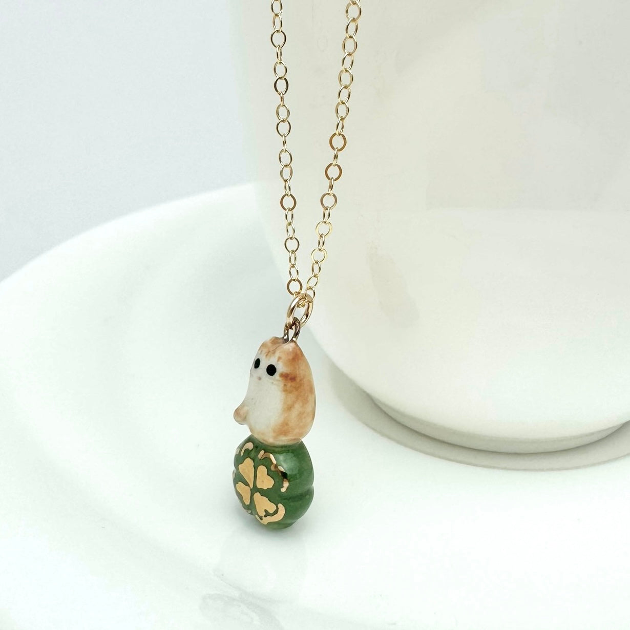 Four Leaf Clover Cat Necklace