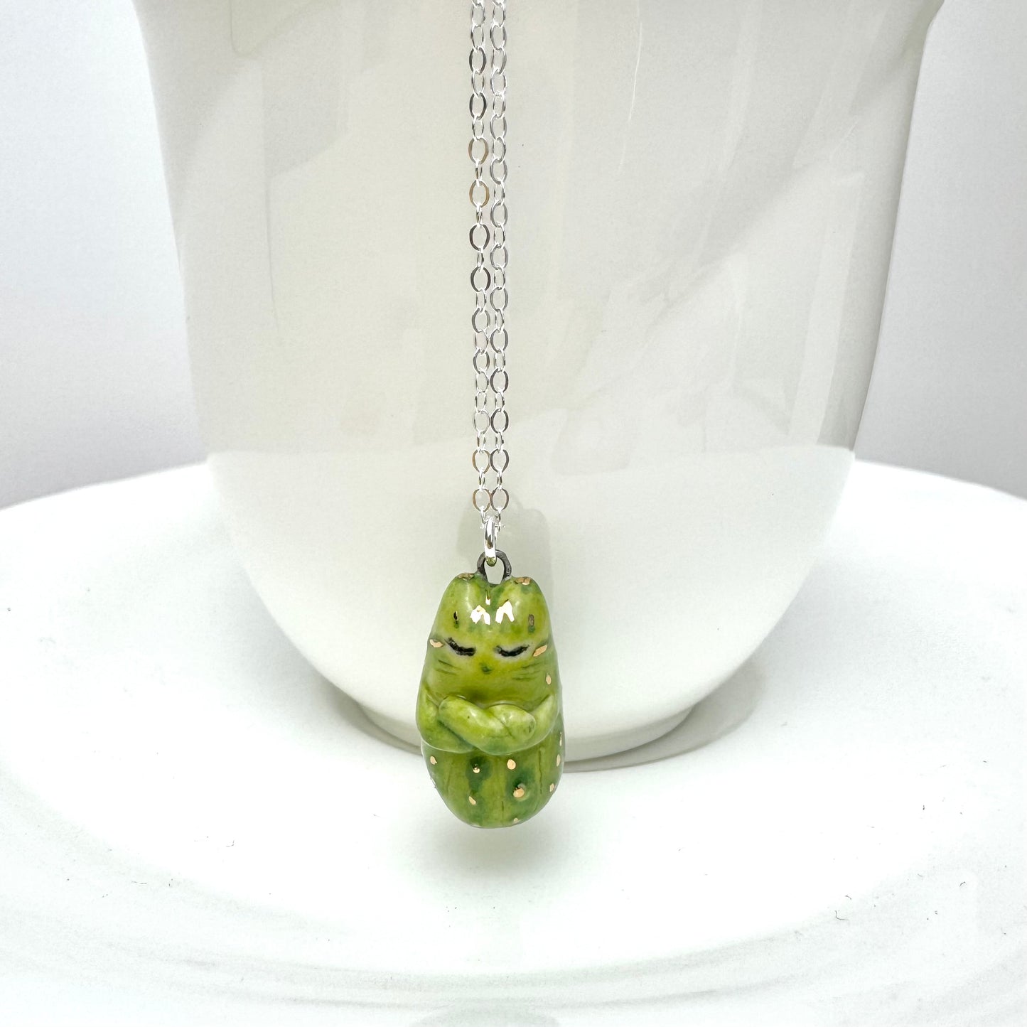 Pickle Cat Necklace