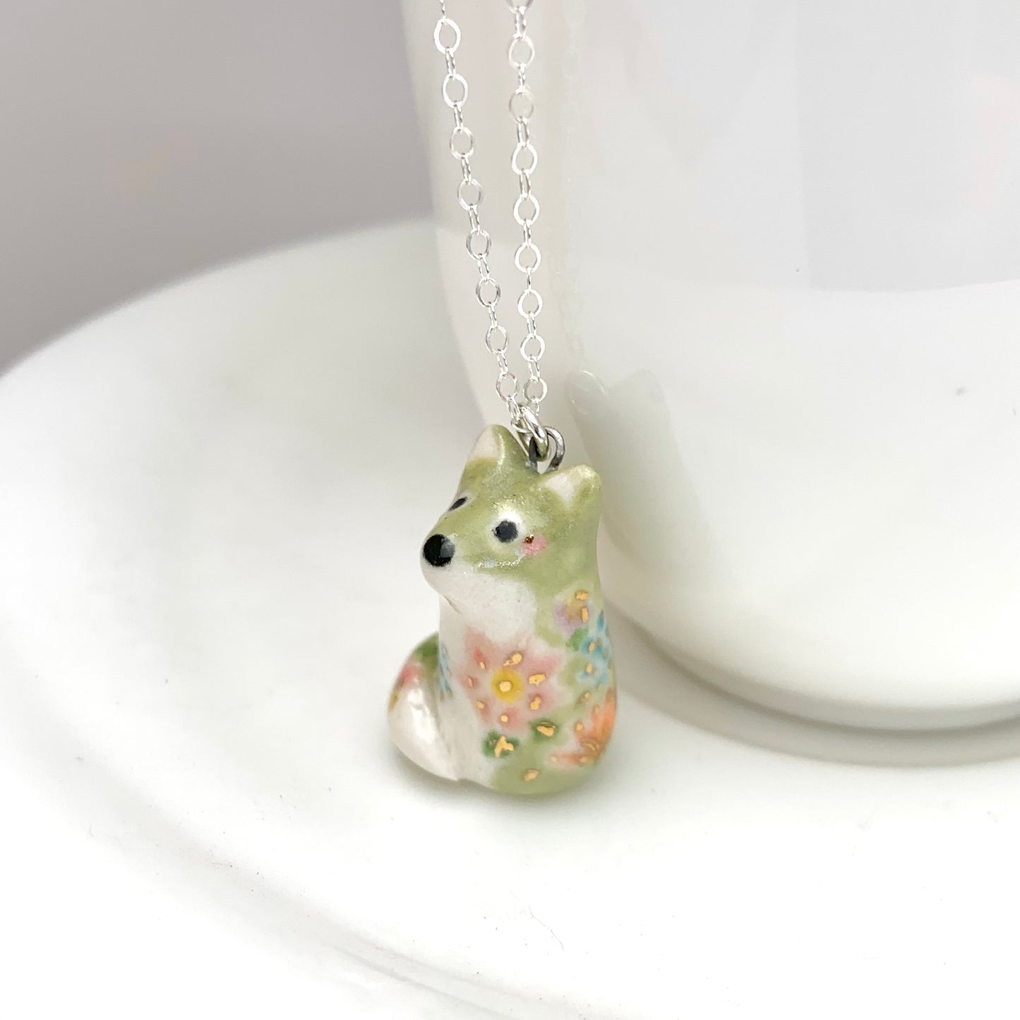 Flower Fox Necklace