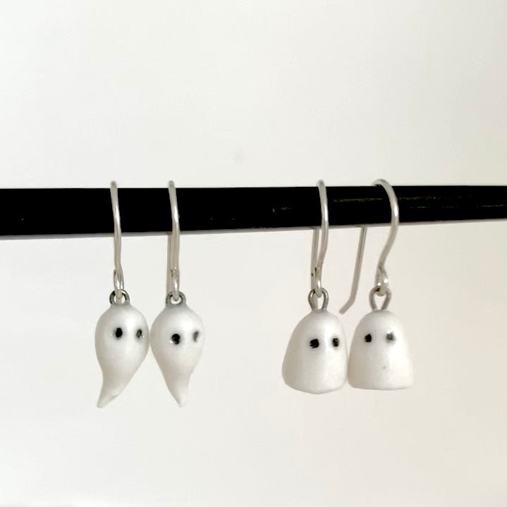 Tiny Ghost Dangle Earrings