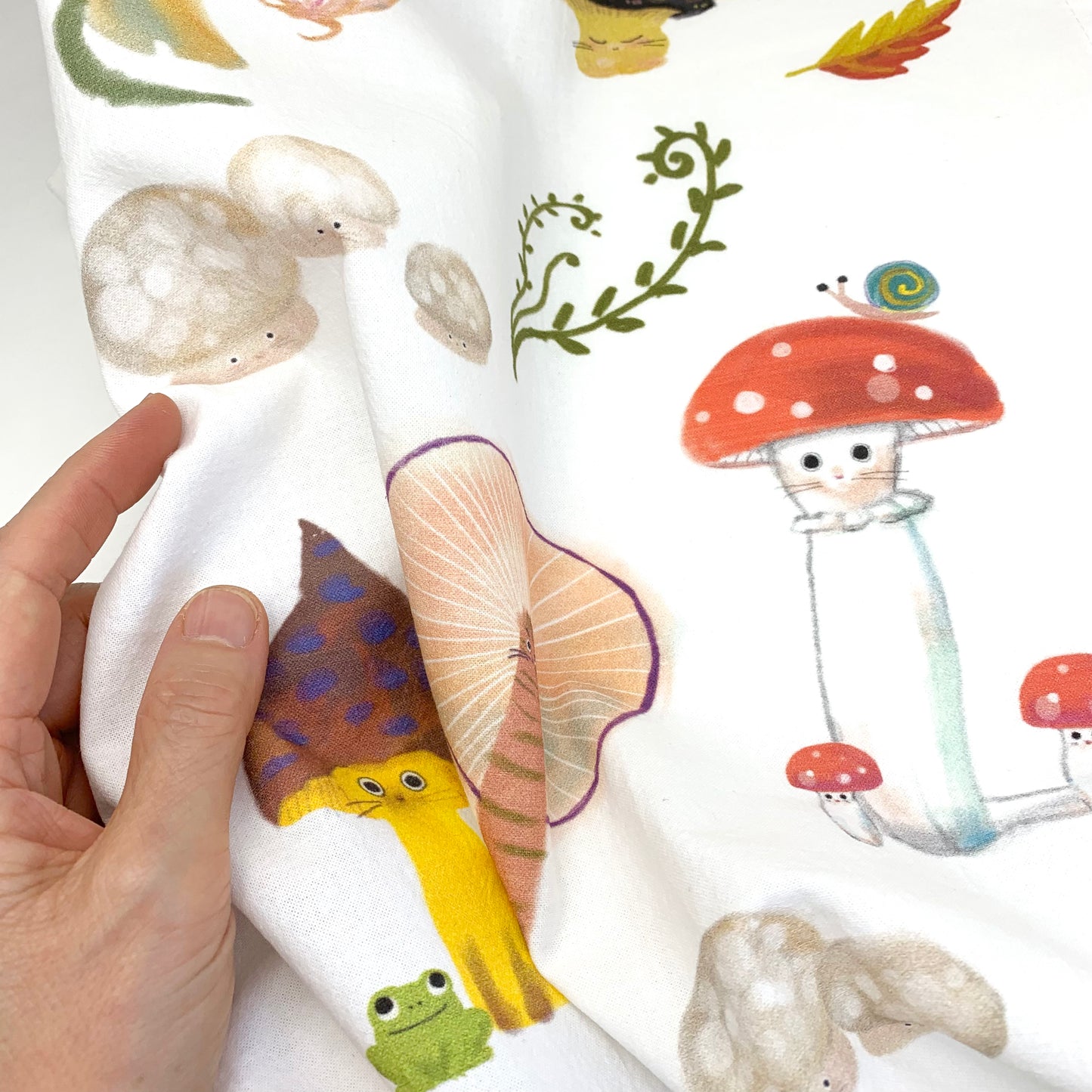 Mushroom Cat Tea Towel