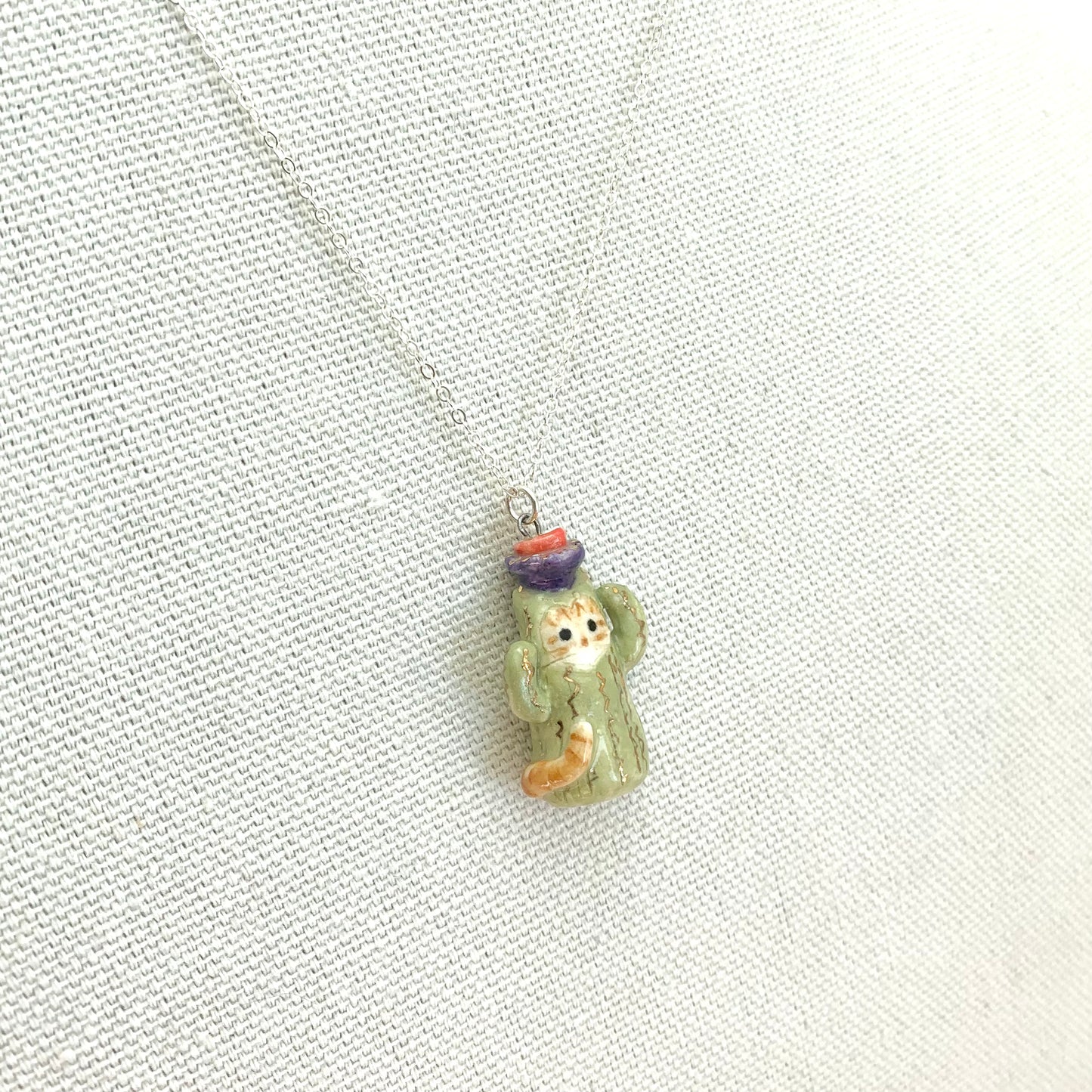 Cactus Cat Necklace