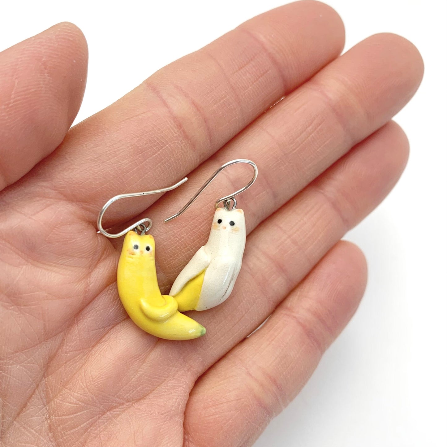 Banana Cat Dangle Earrings