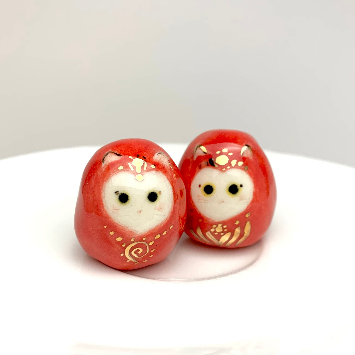 Daruma Cat Figurine