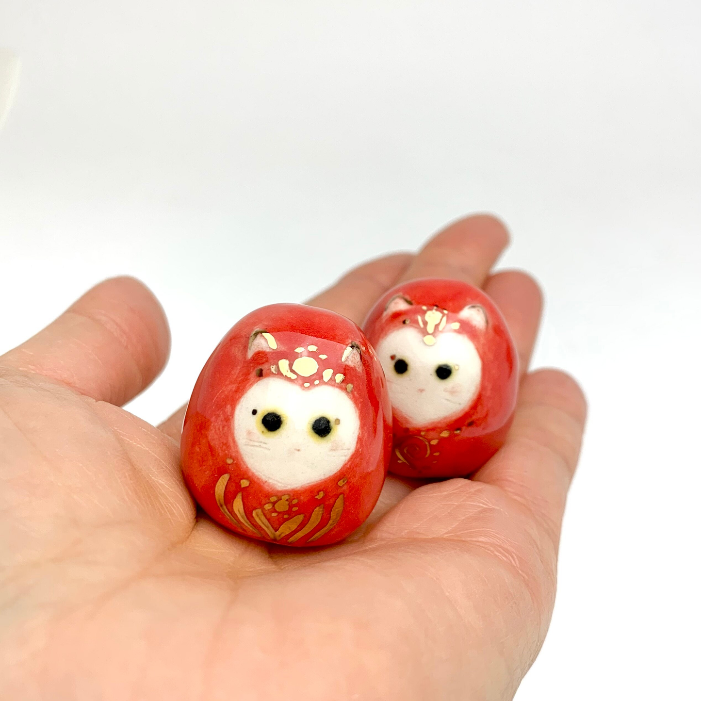 Daruma Cat Figurine