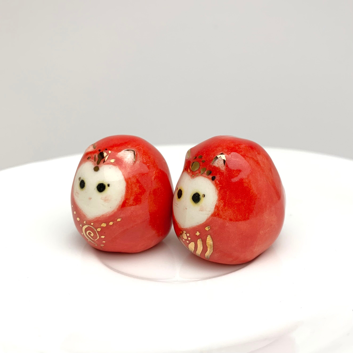 Daruma Cat Figurine