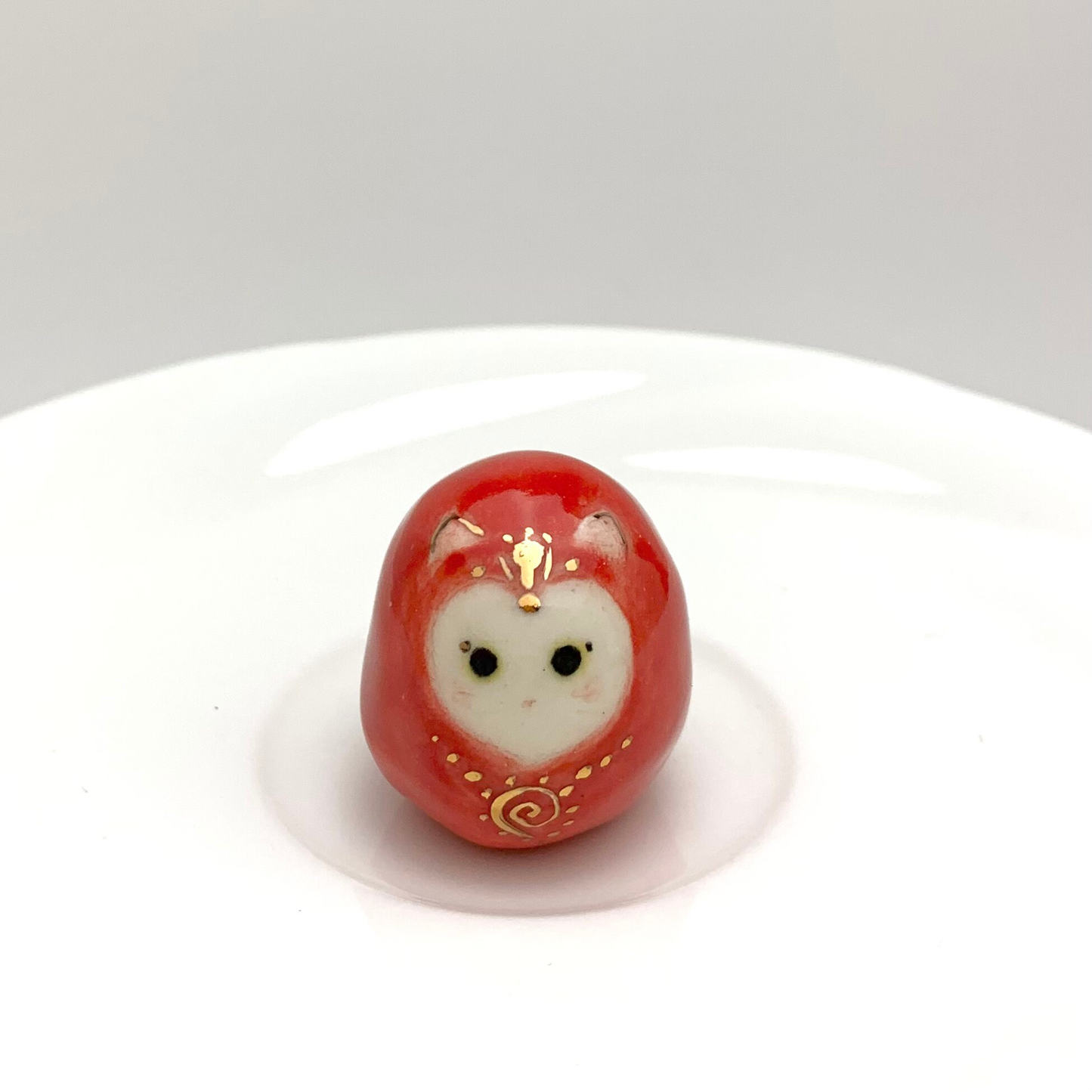 Daruma Cat Figurine