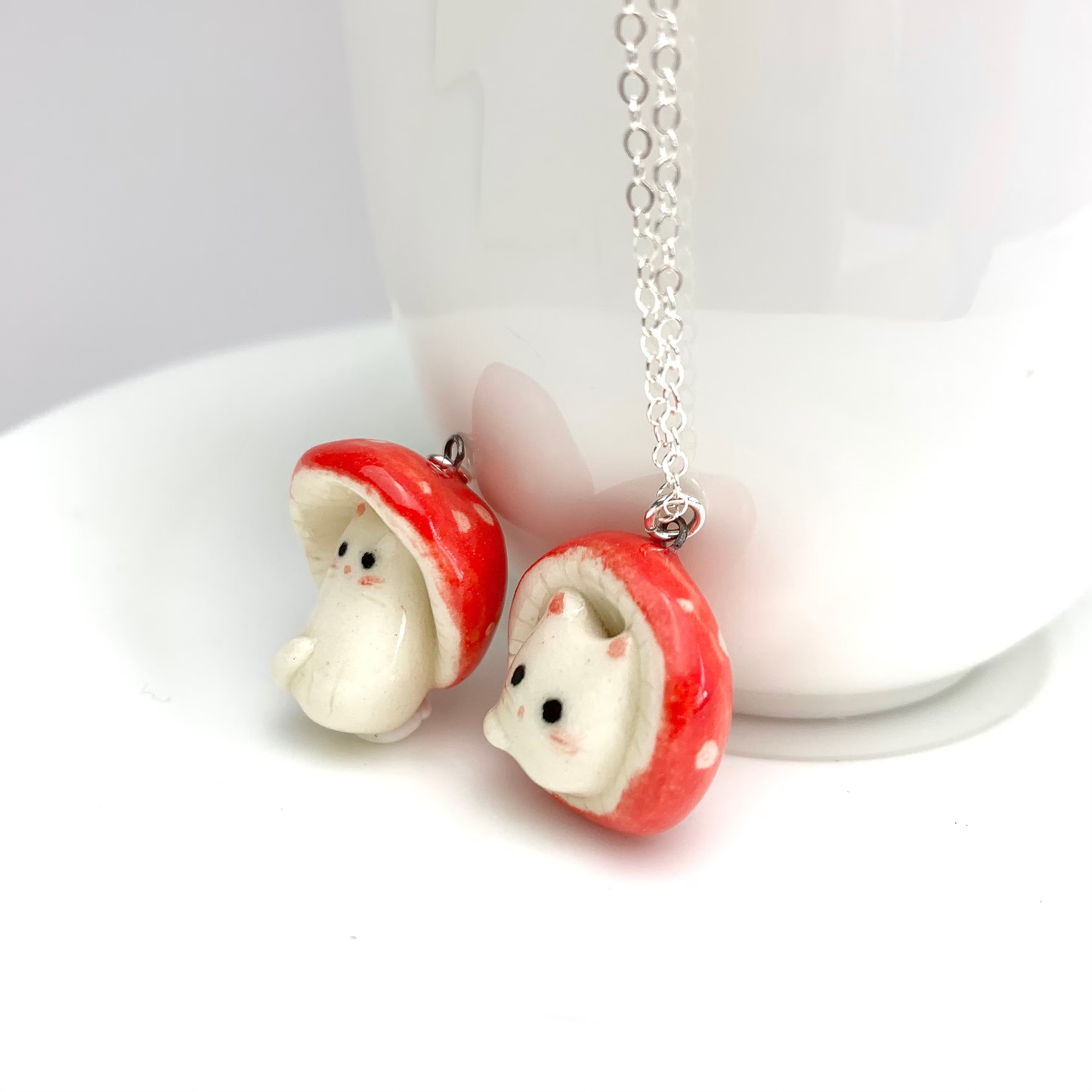 Mushroom Cat Necklace