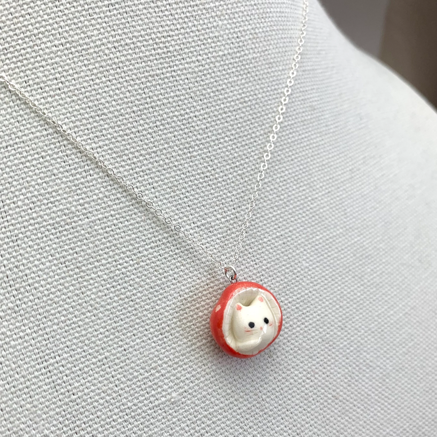 Mushroom Cat Necklace