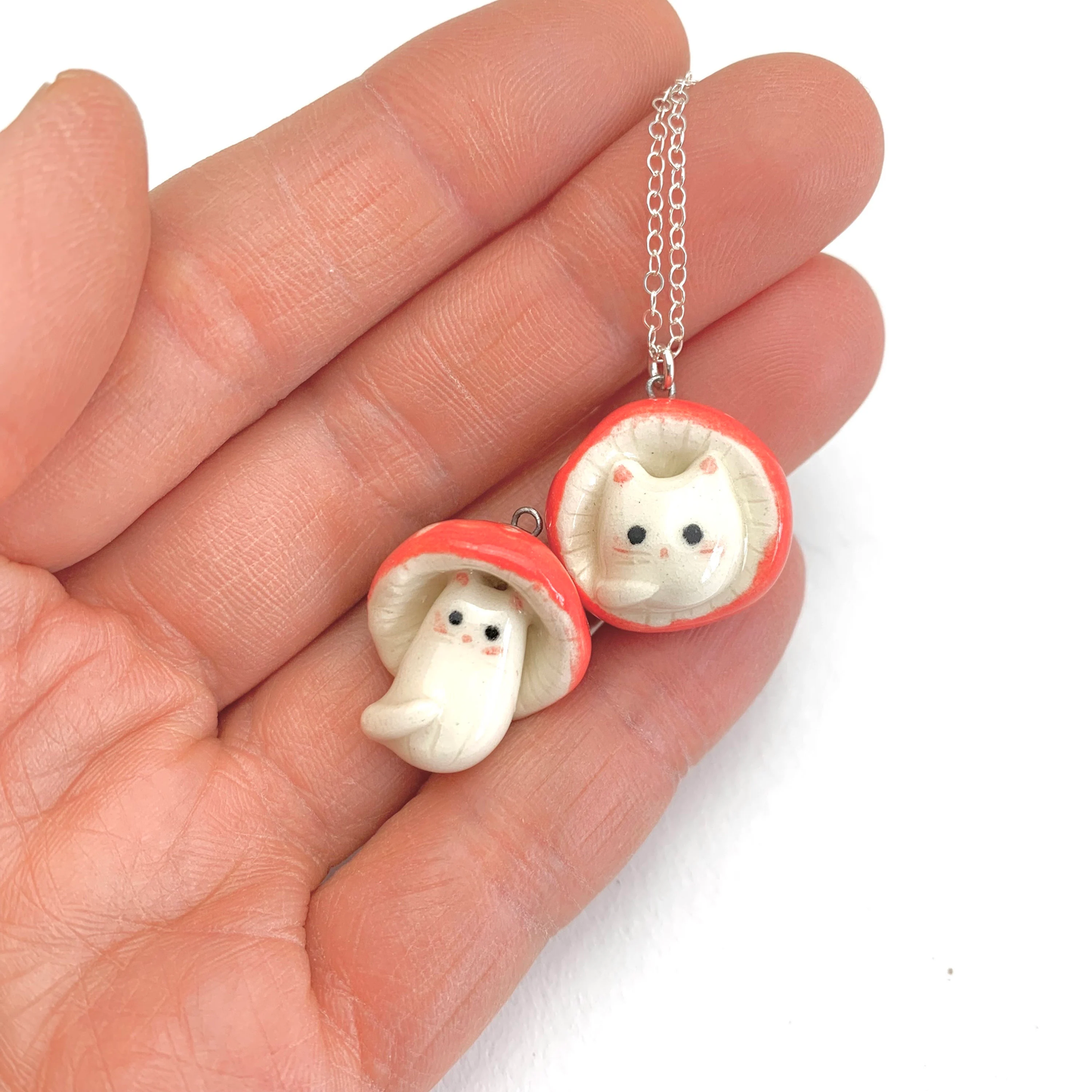Mushroom Cat Necklace