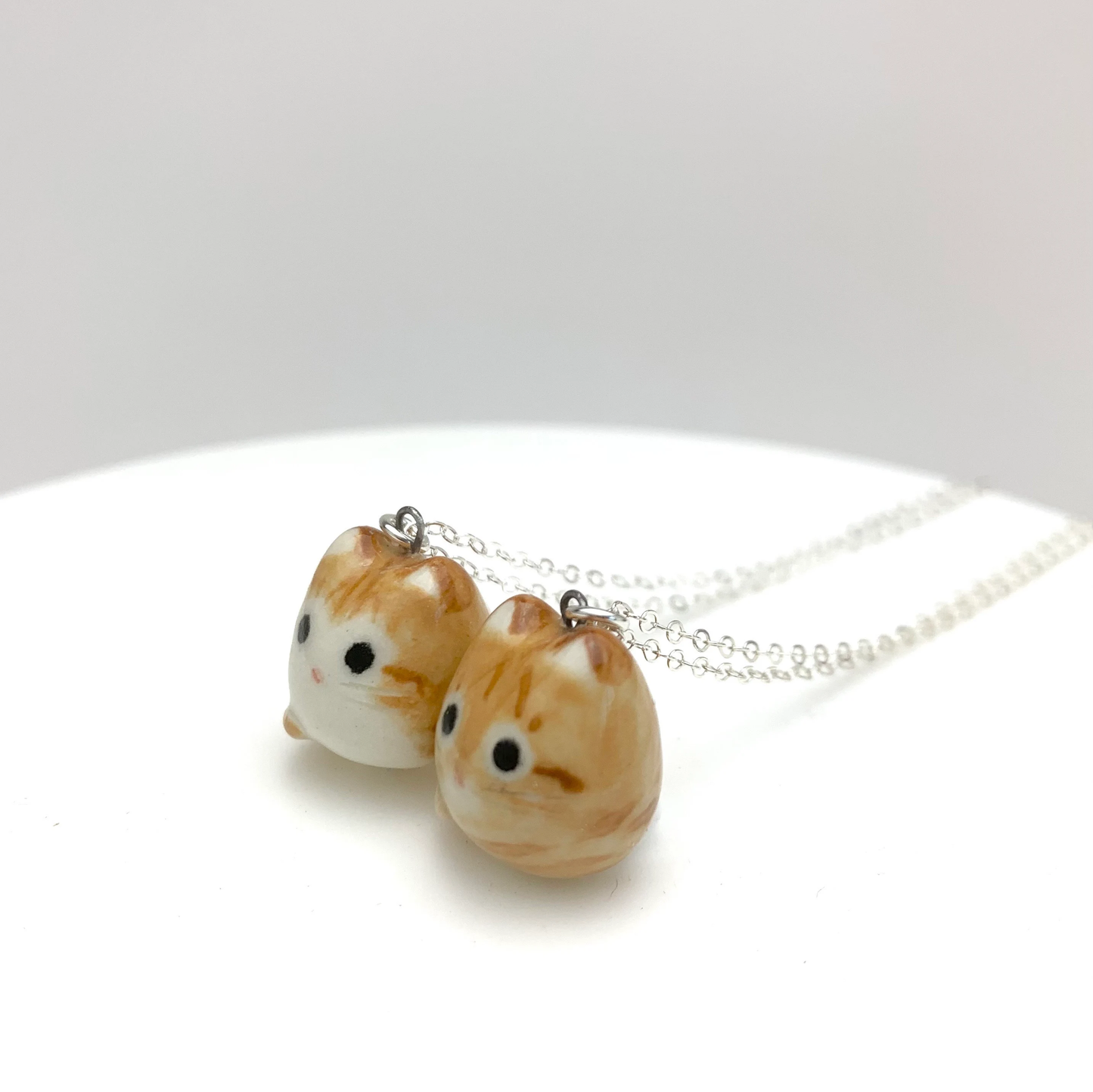 Orange Tabby Cat Necklace