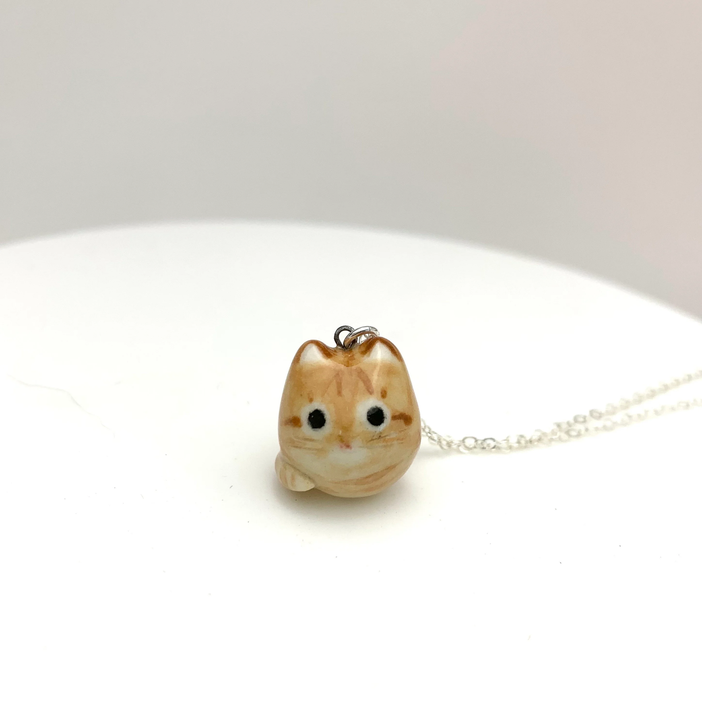 Orange Tabby Cat Necklace